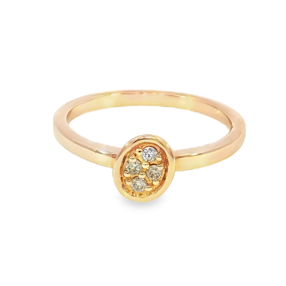 Dreamtime. 9ct RG Diamond Oval Shape Stacker Ring. Design No: DRG536