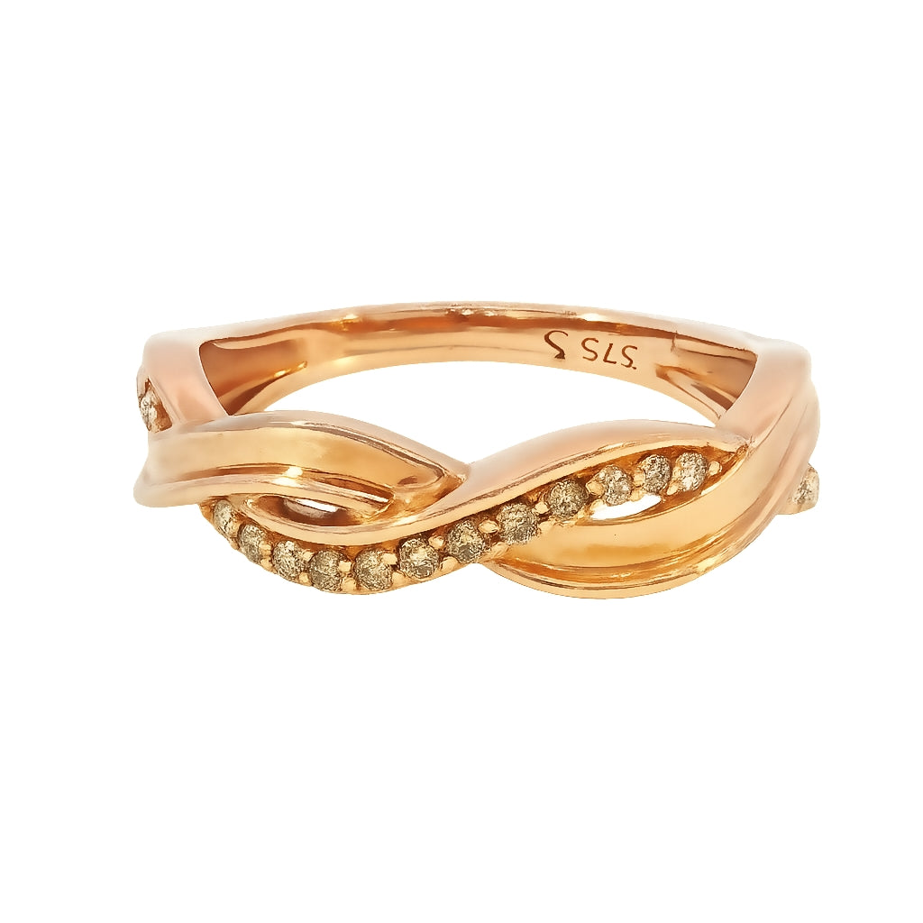 9ct Rose Gold Diamond Weave Ring. Design No: DTRG010