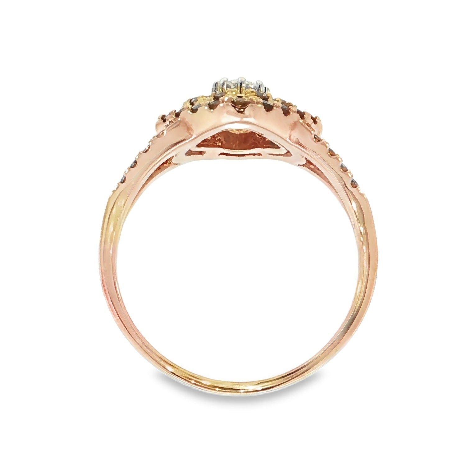 Dreamtime - 9ct RG/YG Diamond Kite Split Shank Ring. Design No:DTRG084