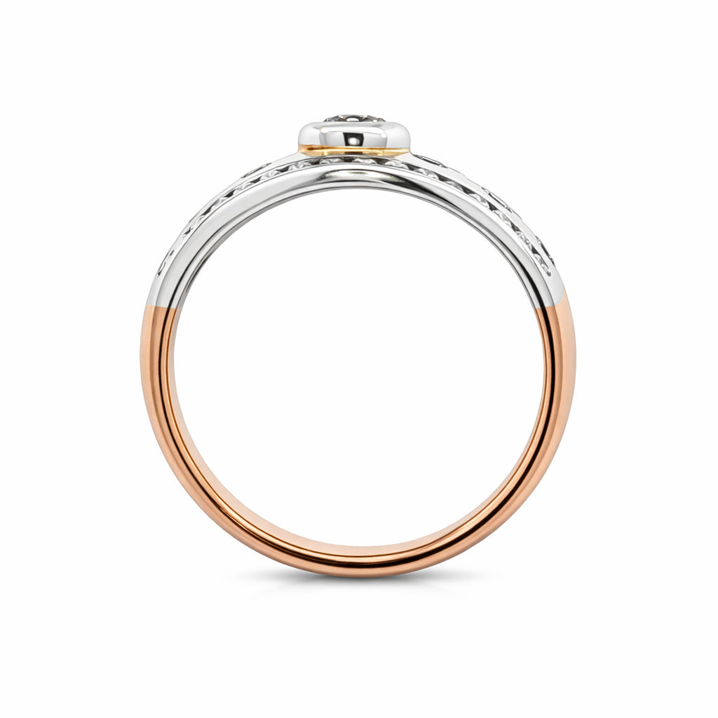 9ct Rose and White Gold Diamond Ring. Design No: 1722-9RWD-8