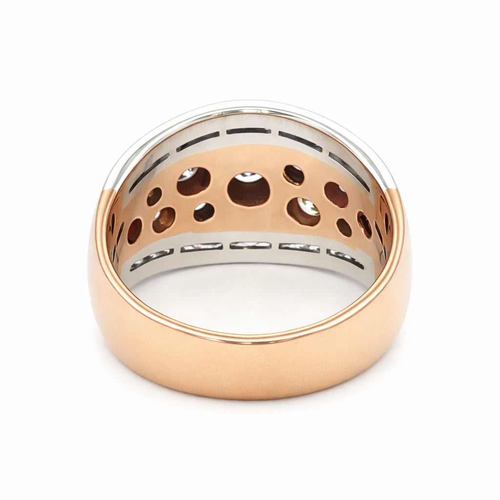 9ct Rose and White Gold Diamond Ring. Design No: 1722-9RWD-8