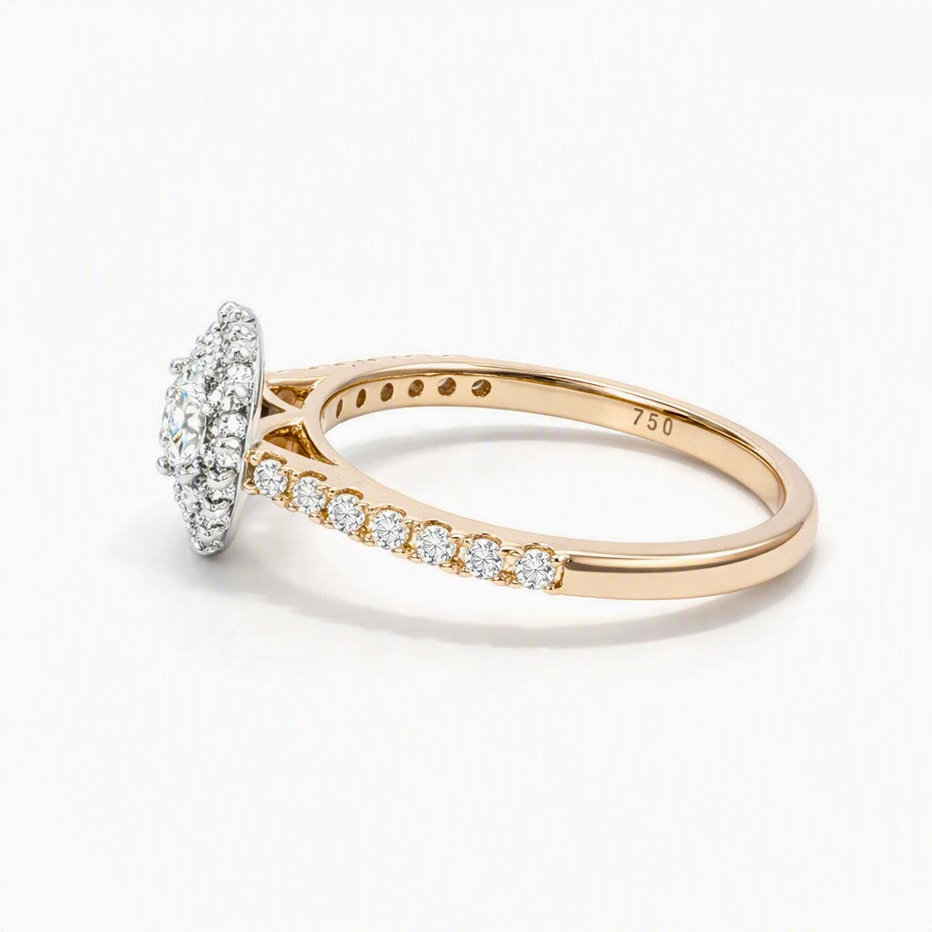 18ct Yellow and White Gold Diamond Ring. Design No: 2650