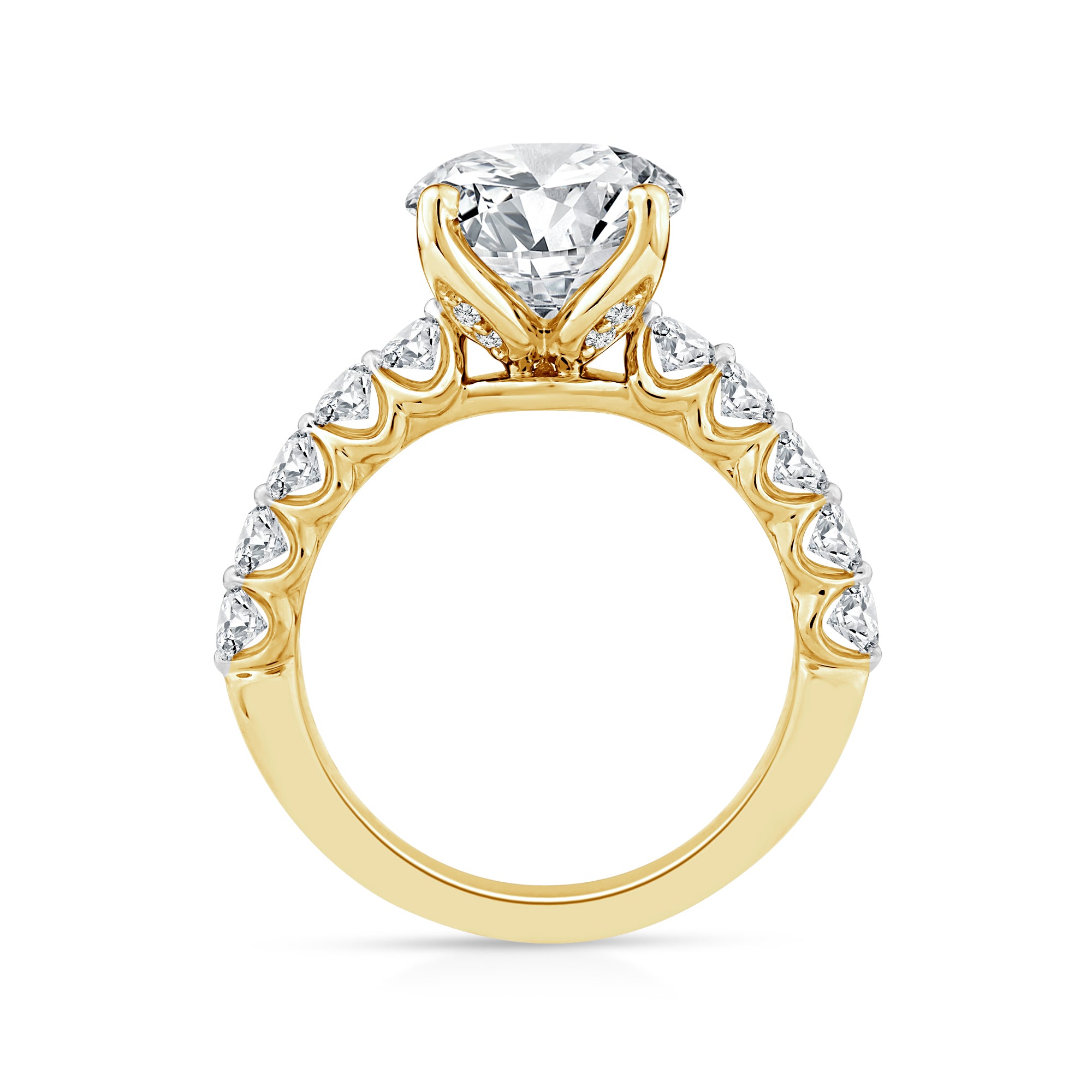 18ct Yellow Gold Lab Grown 4.25ct Diamond Ring. Design No: LGRE-22732AL-18Y-N