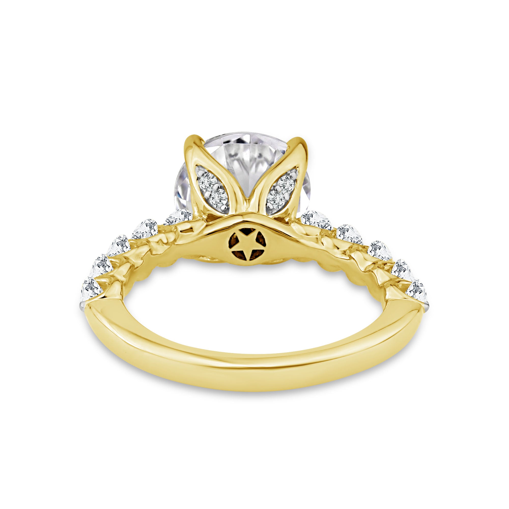 18ct Yellow Gold Lab Grown 4.25ct Diamond Ring. Design No: LGRE-22732AL-18Y-N
