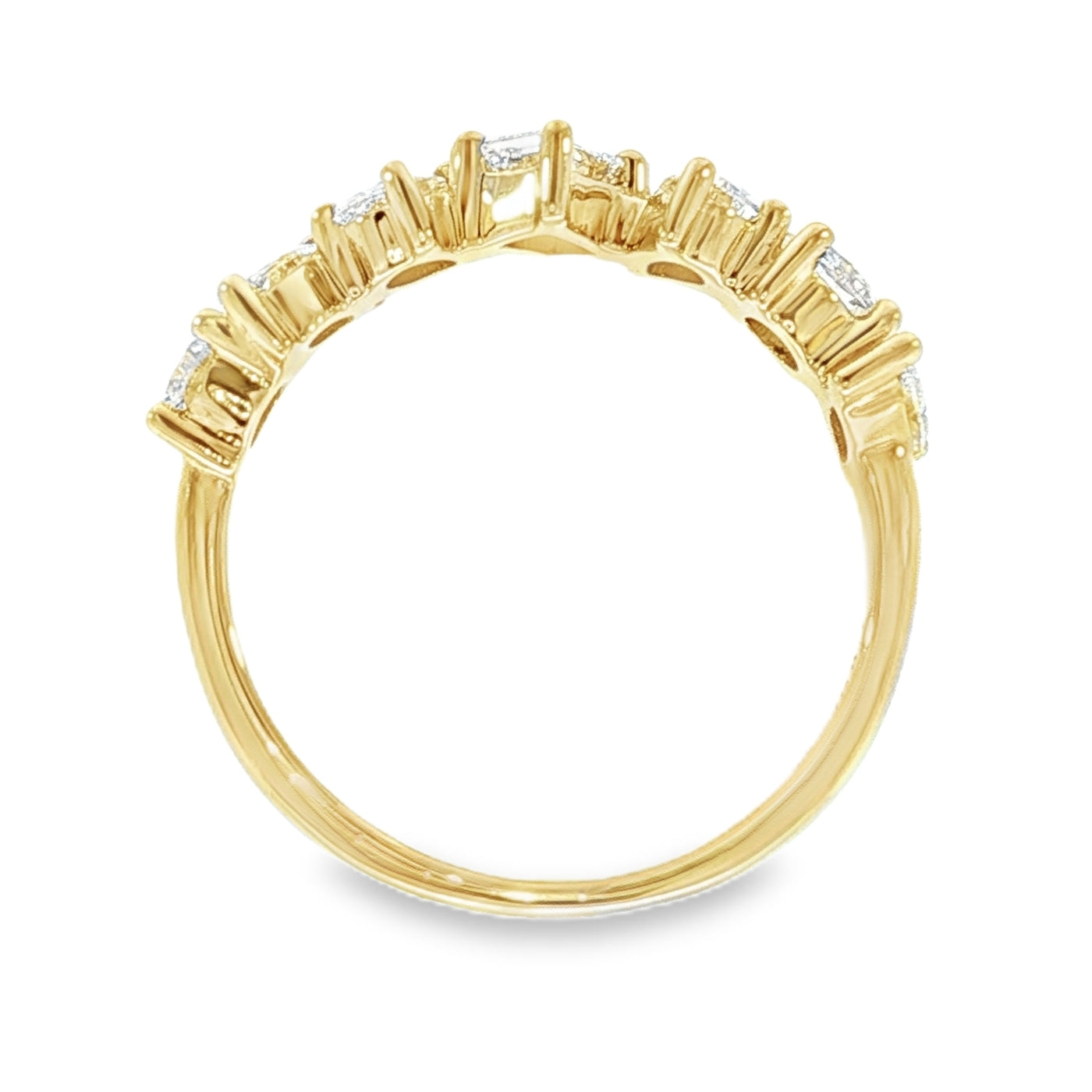 9ct Yellow Gold Lab Grwon 1.06ct Diamond Ring. Design No: AURG886-9K-WG