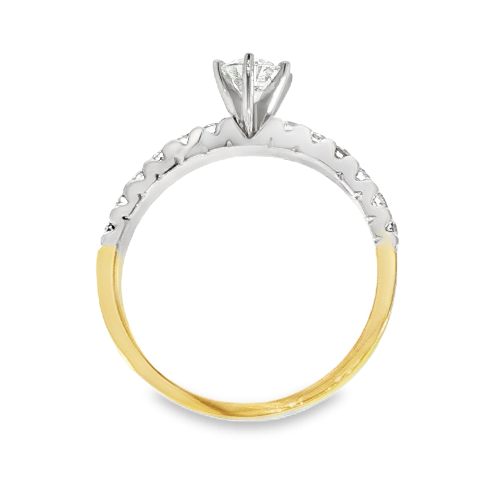 18ct Yellow and White Gold Engagement Ring. Design No: S-E-18YW-25-11-25