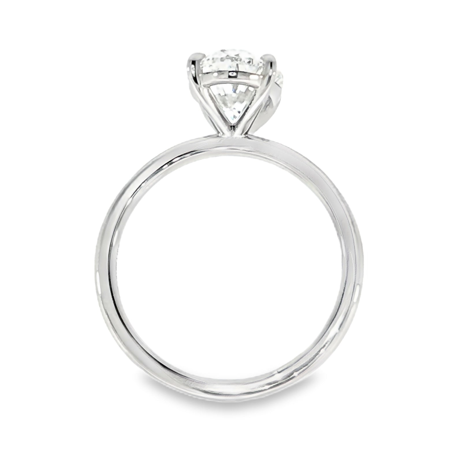 18ct White Gold Oval Lab Grown 3.02ct Diamond Ring. Design No: 2731V300-18WD-2