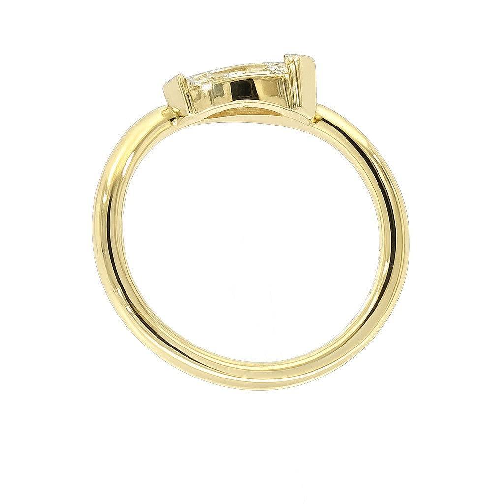 Modern Twist Marquise Diamond Gold Ring. Design No: 3117