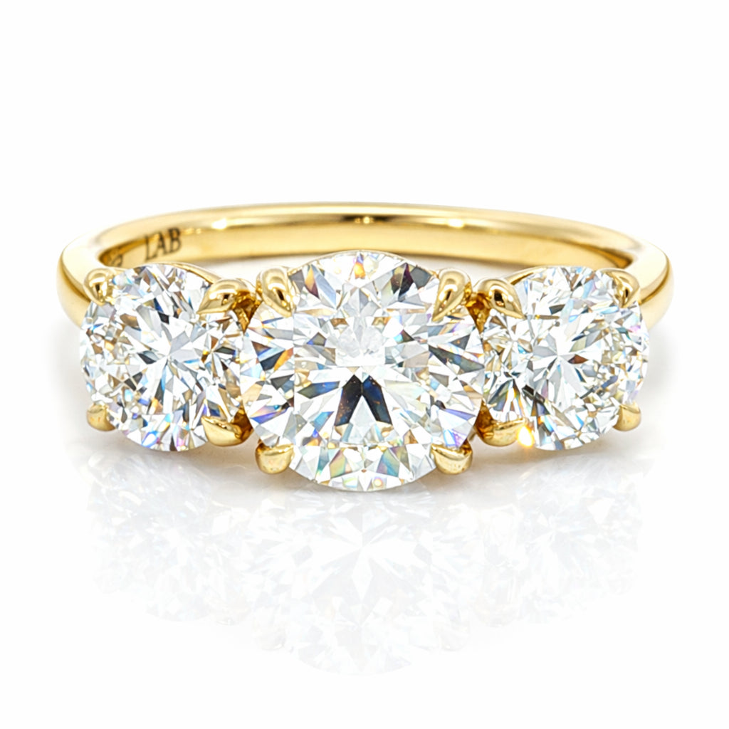9ct LGD Trilogy Diamond Ring in Yellow Gold