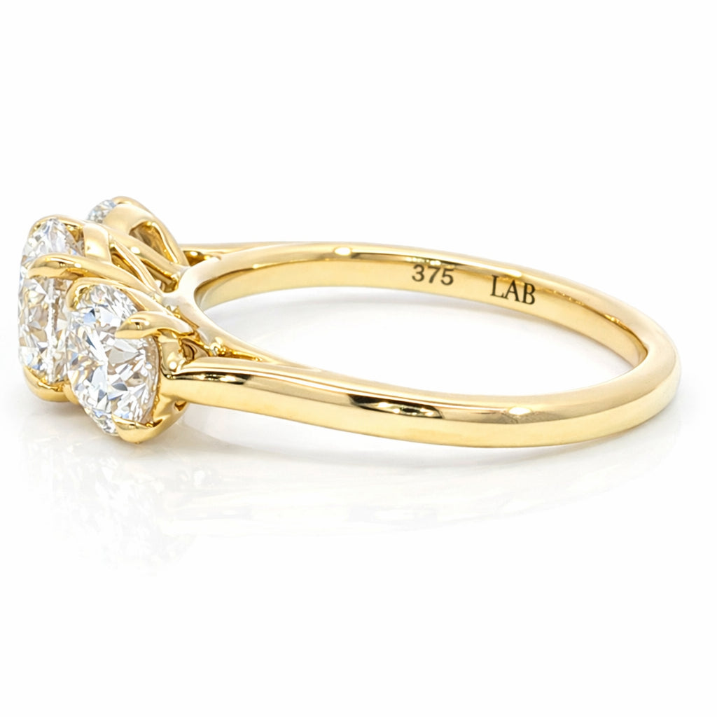 9ct LGD Trilogy Diamond Ring in Yellow Gold