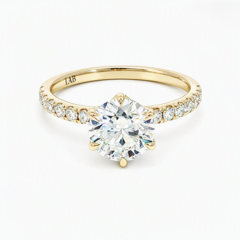 Engagement Ring Featuring a 1.52ct D VS1 Ideal‑Cut Round Brilliant Lab-Grown Diamond