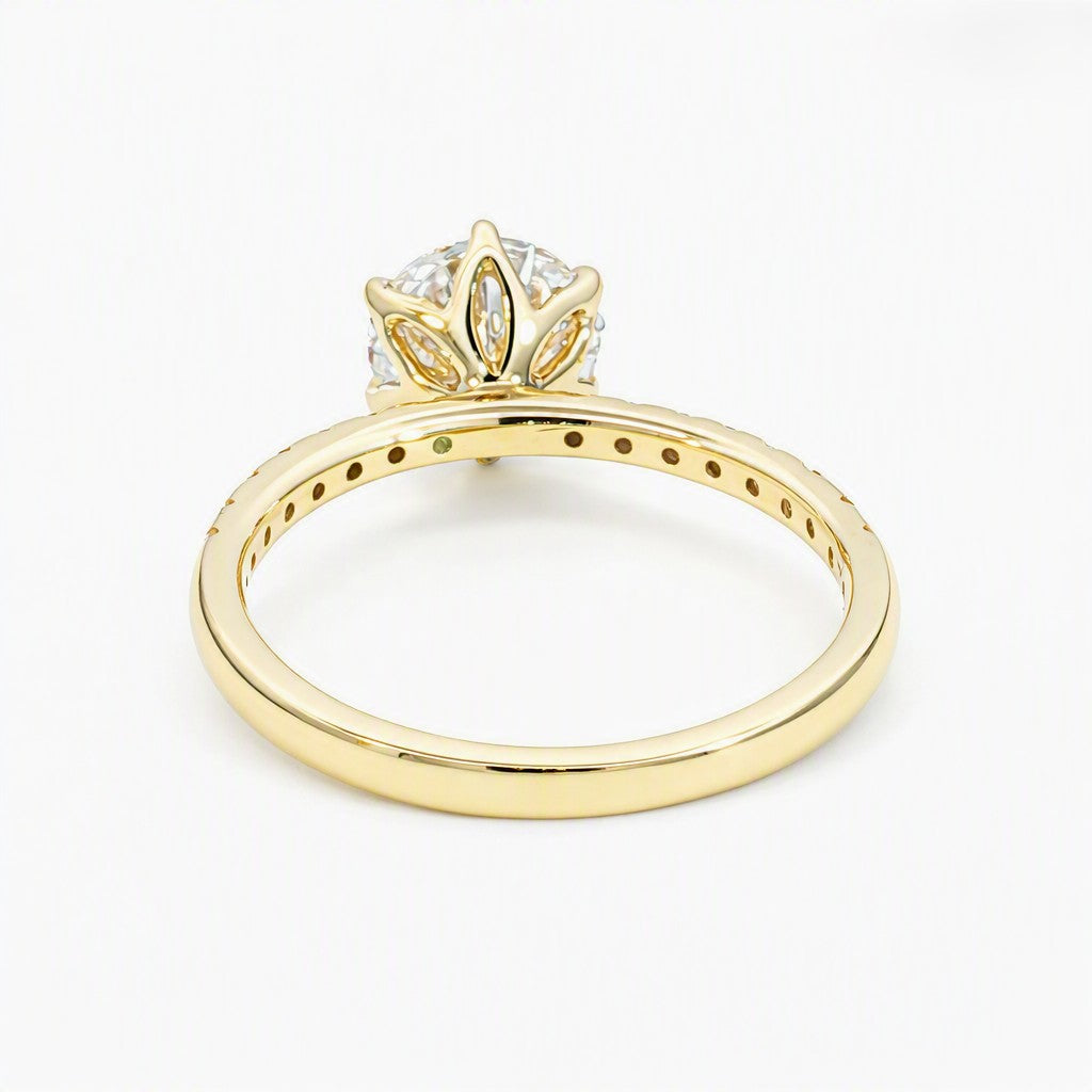 Engagement Ring Featuring a 1.52ct D VS1 Ideal‑Cut Round Brilliant Lab-Grown Diamond