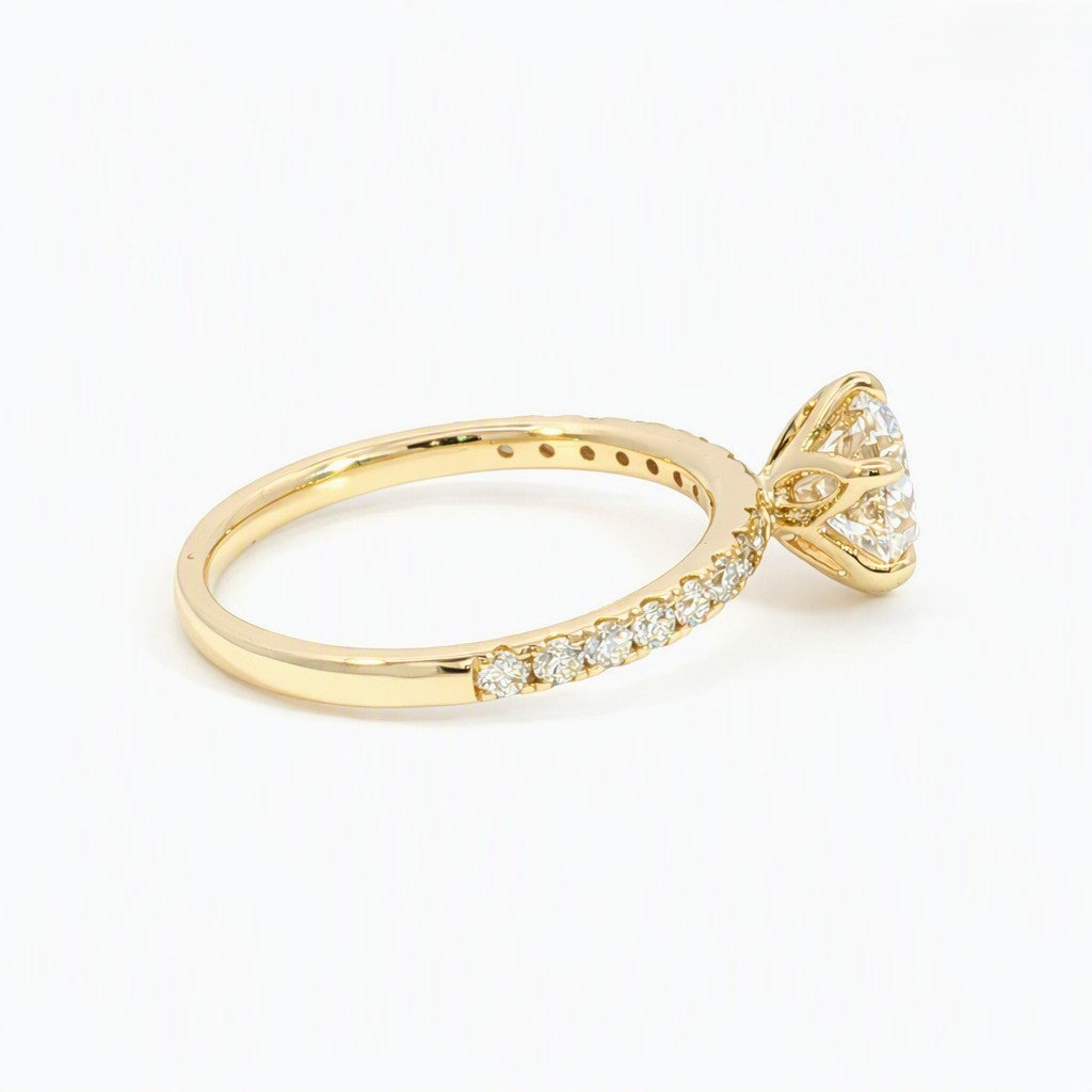Engagement Ring Featuring a 1.52ct D VS1 Ideal‑Cut Round Brilliant Lab-Grown Diamond