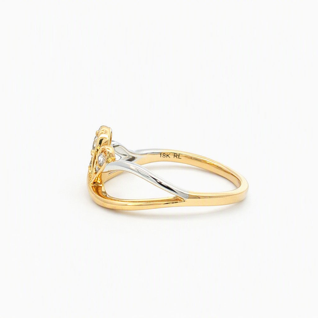 Dreamtime 18ct Two‑Tone Argyle Diamond Triple Pear Crossover Ring. Design: