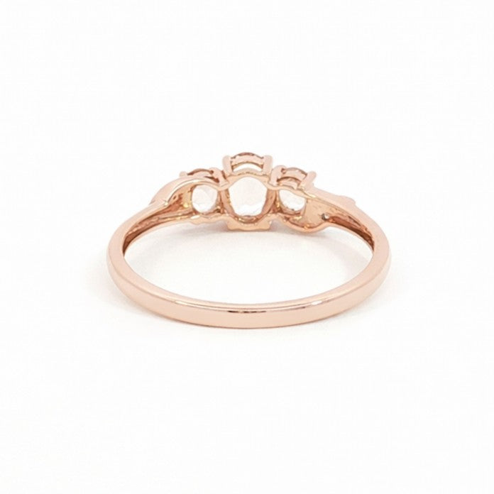 9ct Rose Gold Morganite & Diamond Ring. Design No: M2614