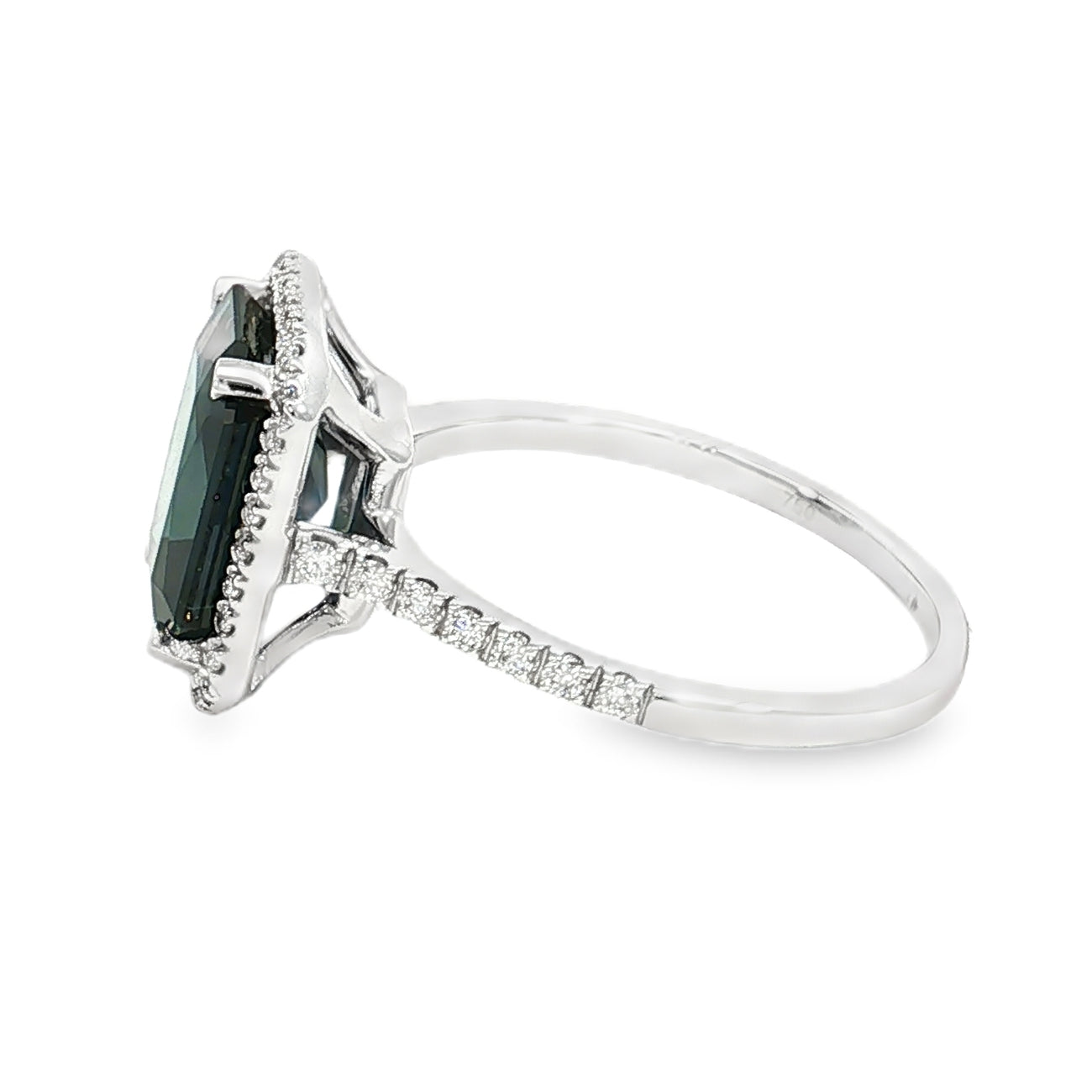 18ct White gold Sapphire and Diamond Ring. Design No: SDRRASSWB002