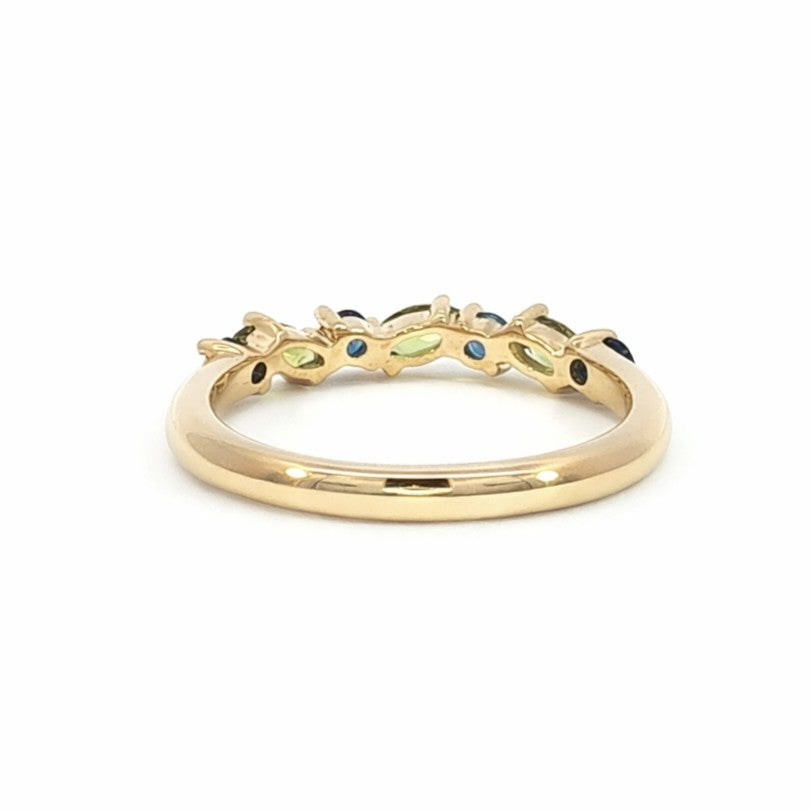 9ct Yellow Gold Sapphire Dress Ring. Design No: SDWMQAYYY002.