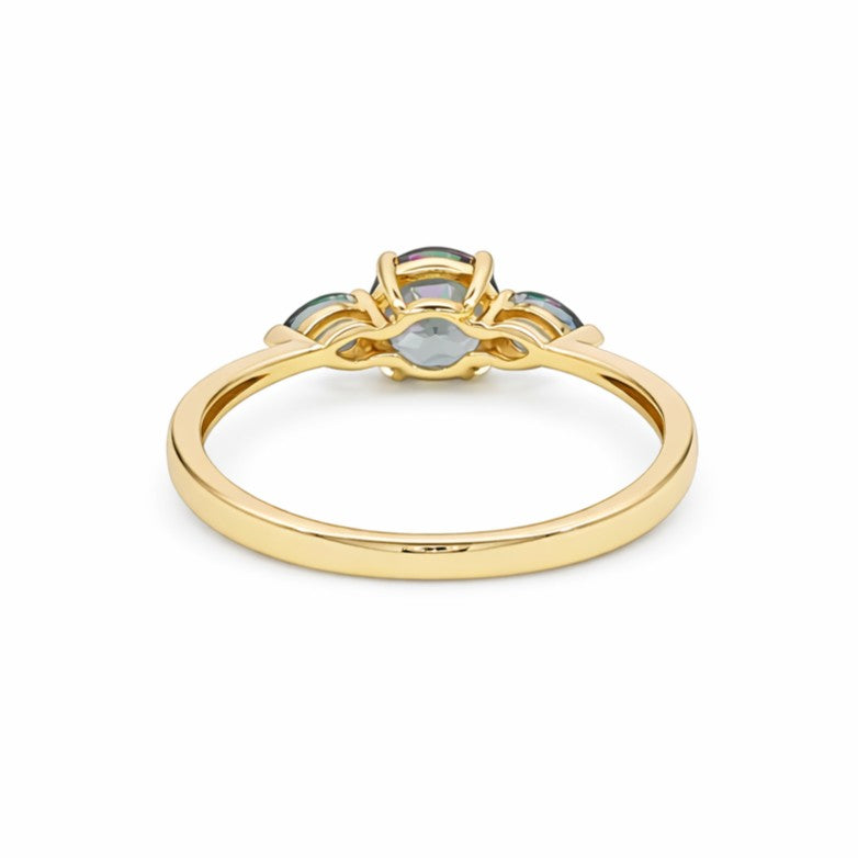 9ct Yellow Gold Mystic Topaz Ring. Design No: M3216