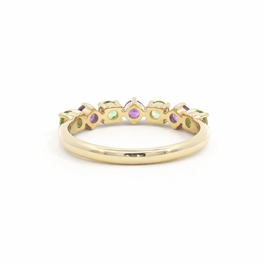 9ct Yellow Gold Amethyst & Peridot Ring Design No: 2761A-9YPEAM