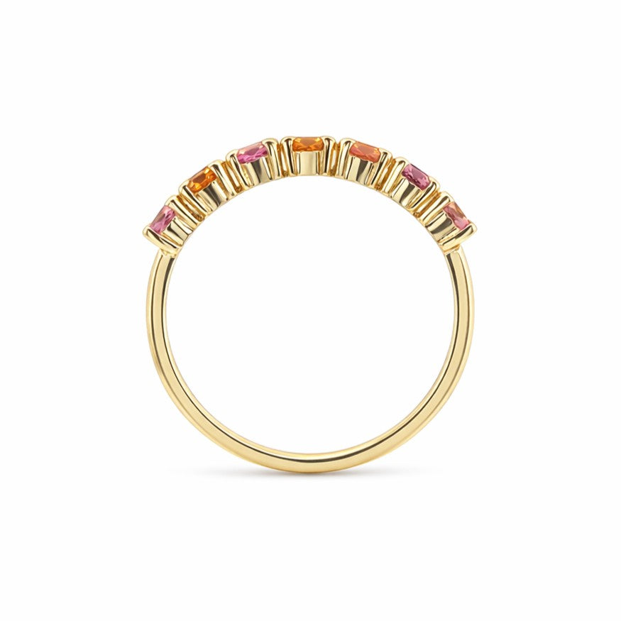 9ct Yellow Gold Citrine & Pink Tourmaline Ring. Design No: 2761A-9YTOPCI
