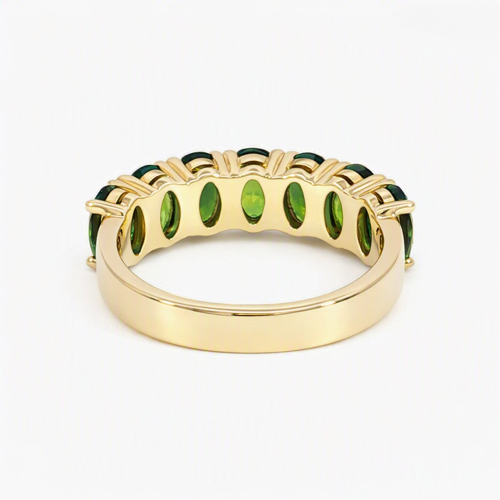 Sapphire Dreams Lindy Ring — Natural Green Australian Sapphires in 9ct Yellow Gold Band. Design: SDDOVMMYM003