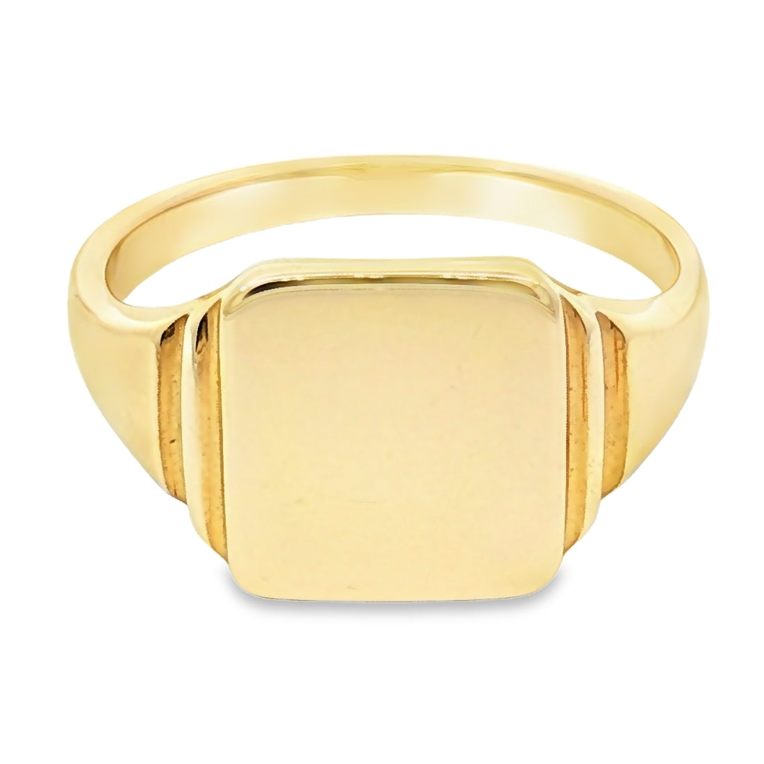 9ct Yellow Gold Gents Square Signet Ring. Design No: GD232-9Y