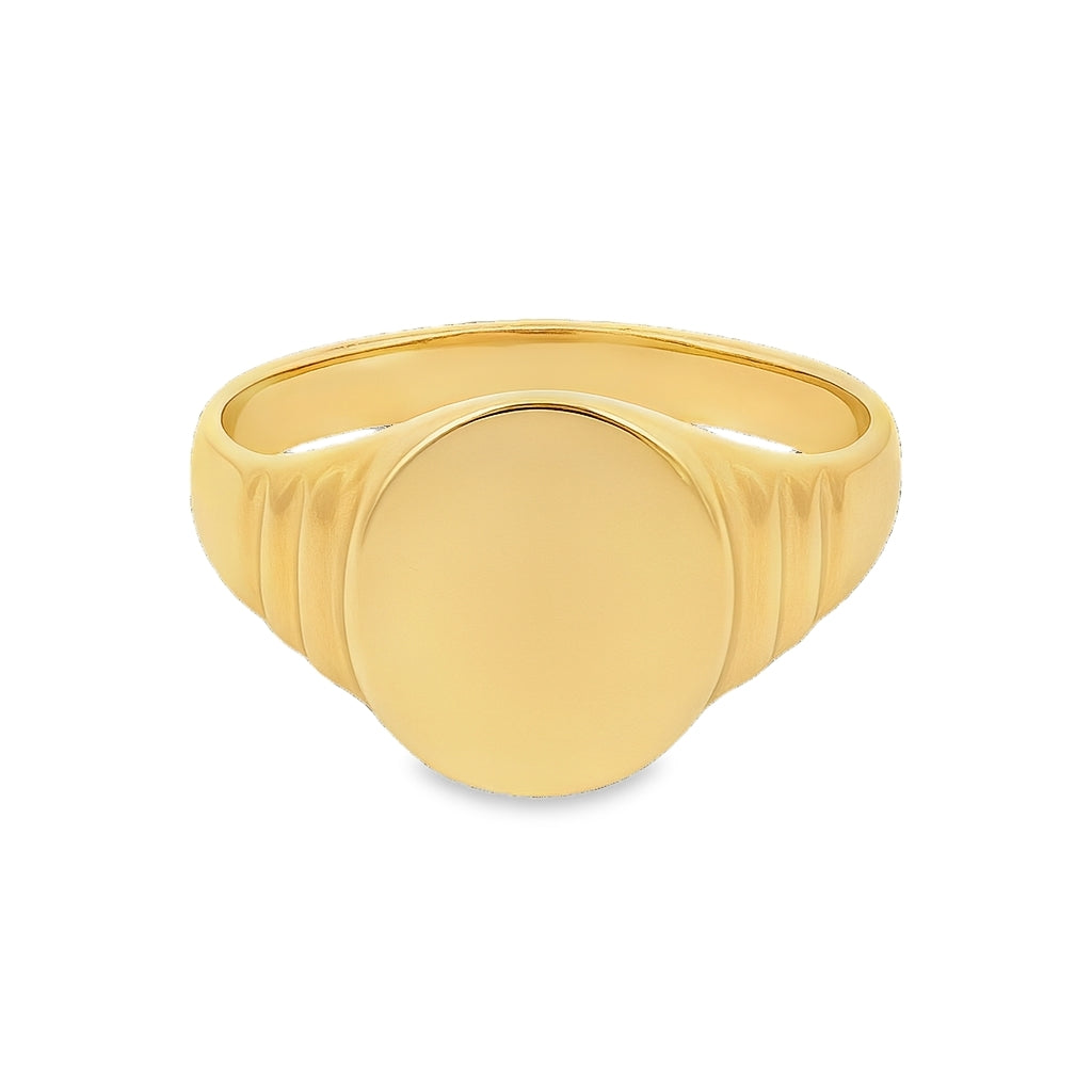9ct Yellow Gold Oval Gents Signet Ring. Design No: GD150-9Y