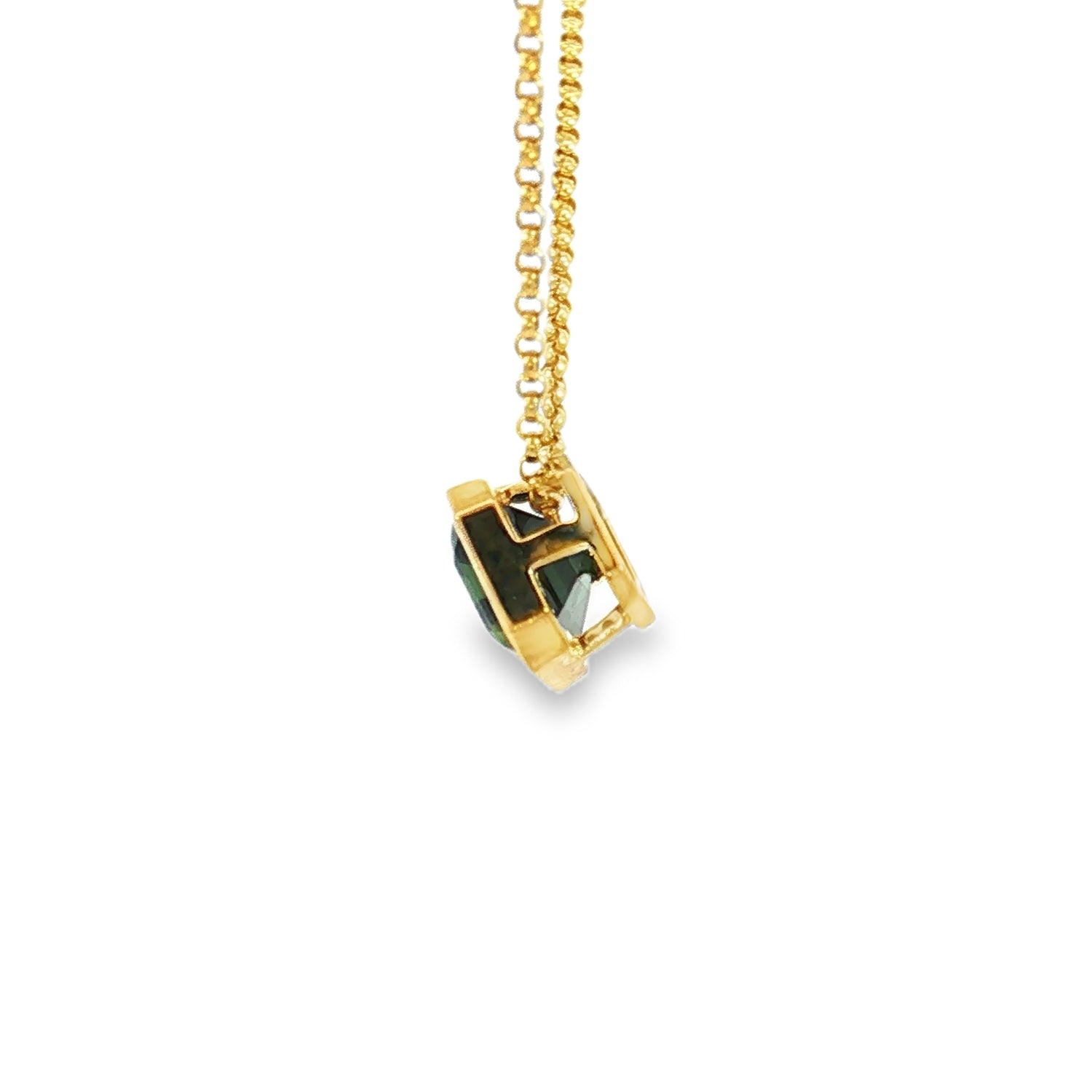9ct Yellwo Gold Sapphire Necklace. Design No: SDPEMCSYT001.