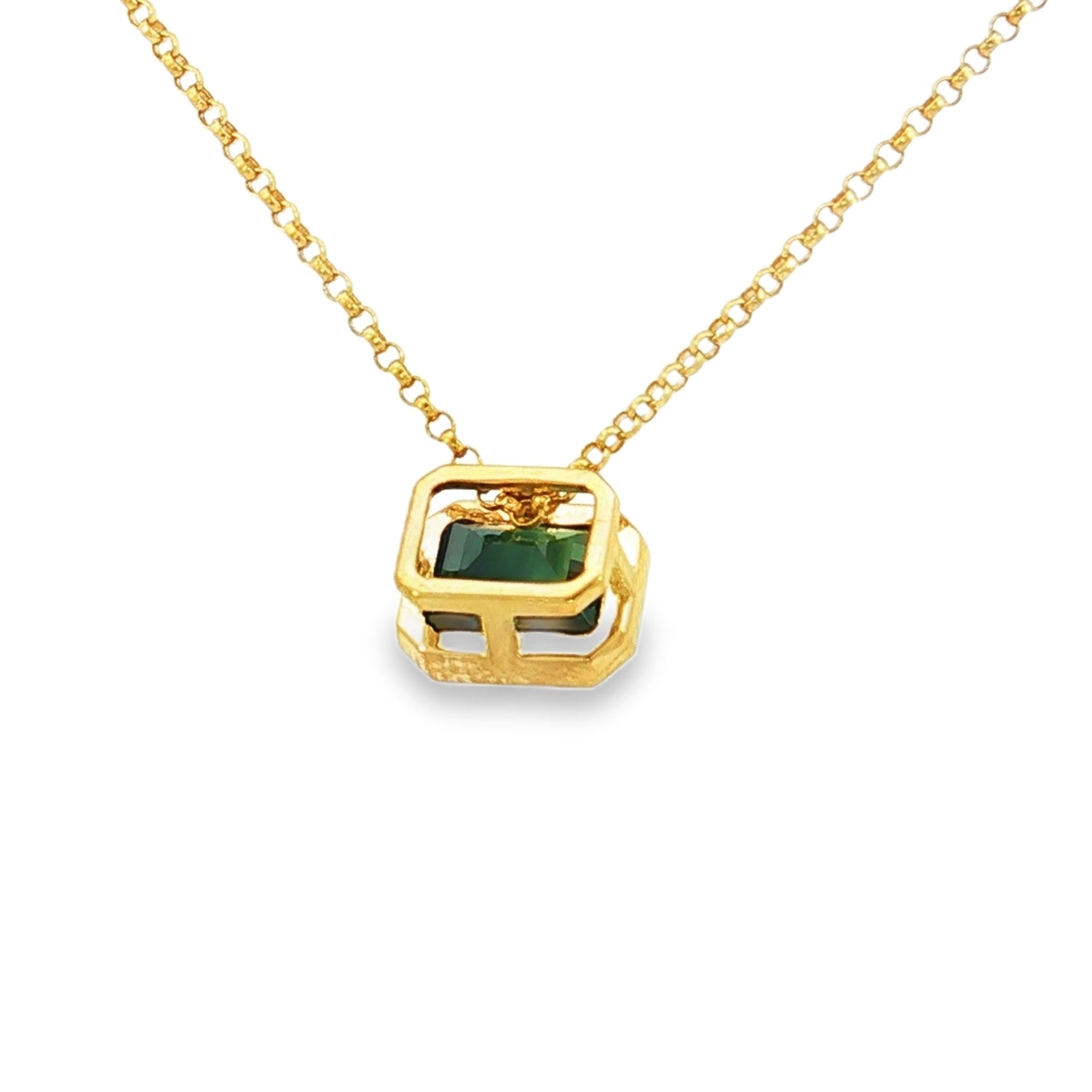 9ct Yellwo Gold Sapphire Necklace. Design No: SDPEMCSYT001.