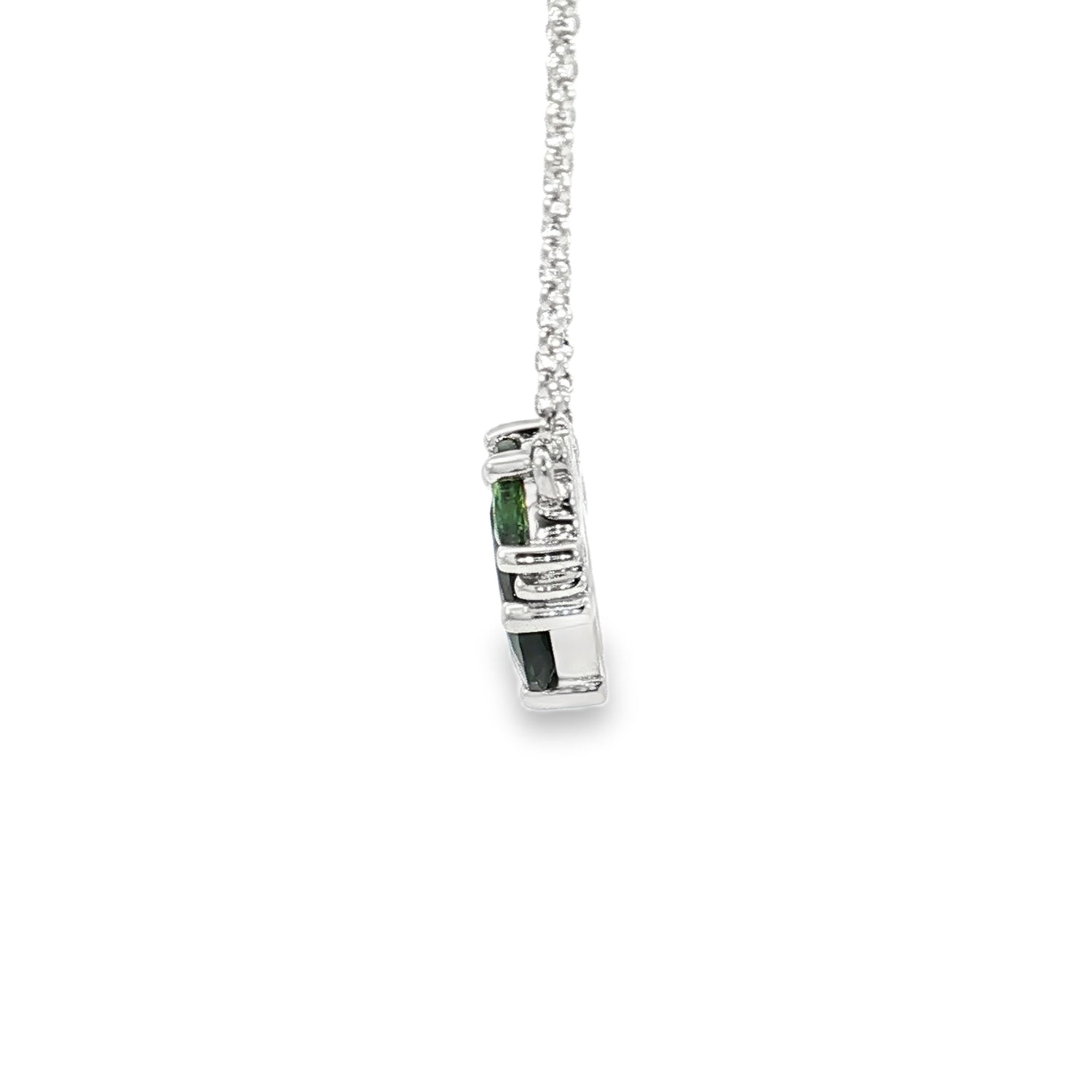 18ct White Gold Sapphire and Diamond Necklace. Design No: SDPMQMSWM004.