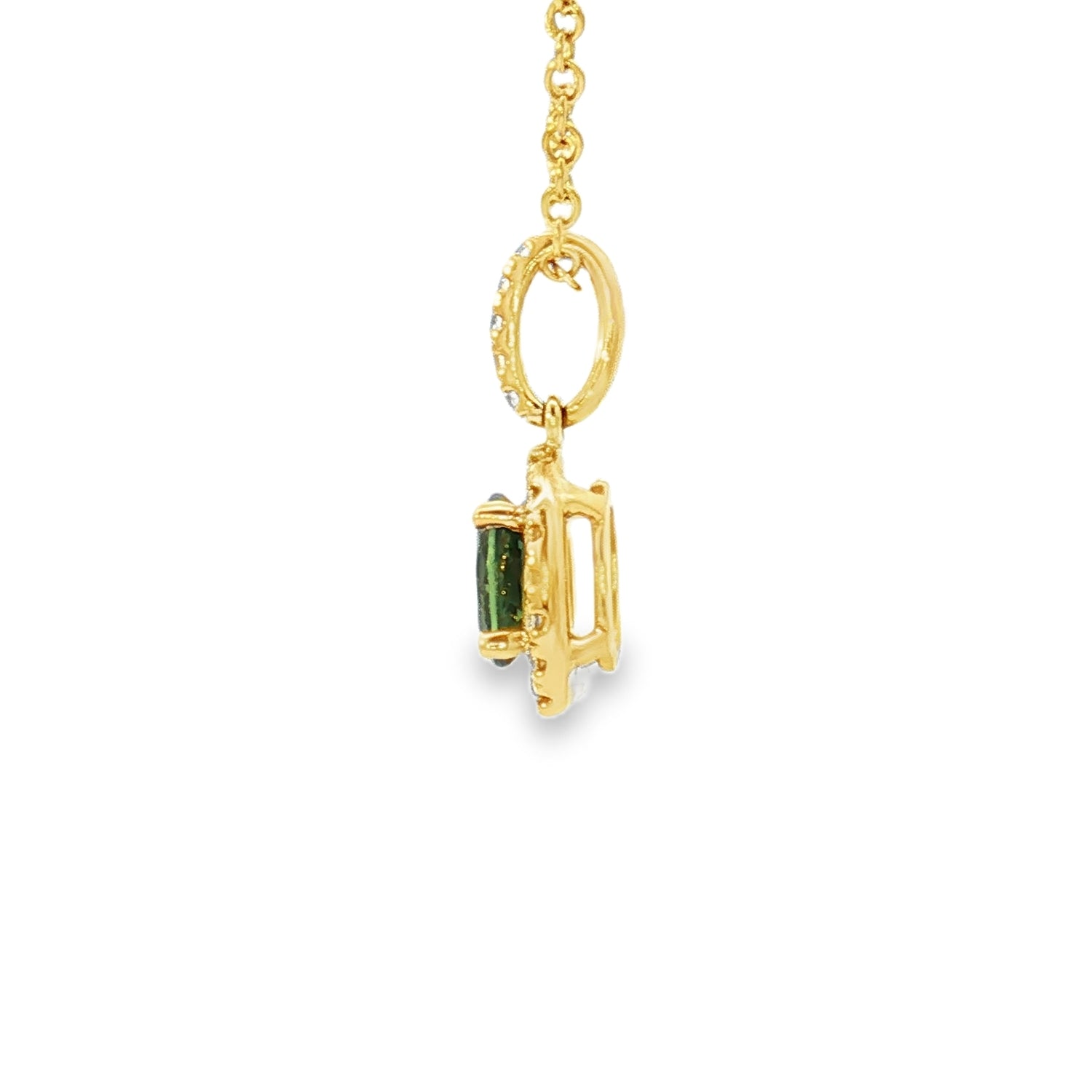18ct Yellow Gold Sapphire and Diamond Necklace. Design No: SDPOVCSYG001.