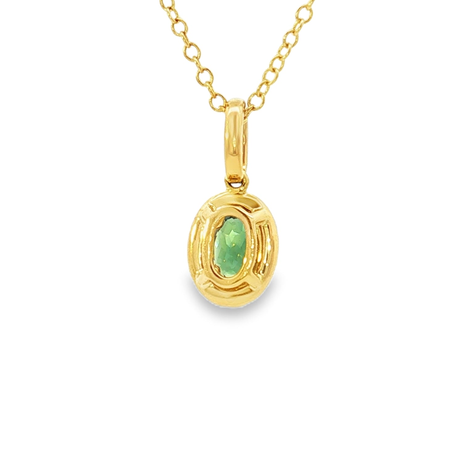18ct Yellow Gold Sapphire and Diamond Necklace. Design No: SDPOVCSYG001.