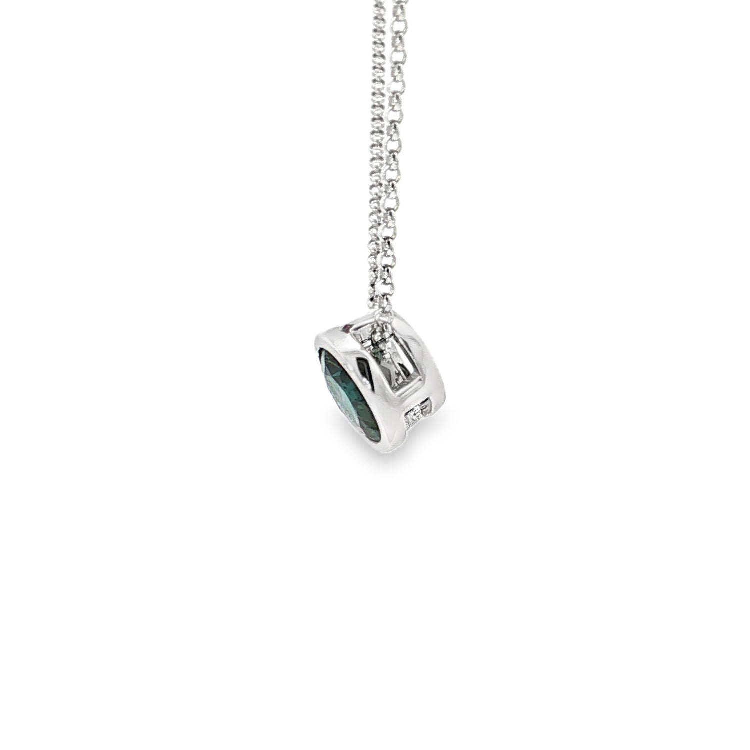 9ct White Gold Sapphire Necklace. Design No: SDPRDCSWP002.