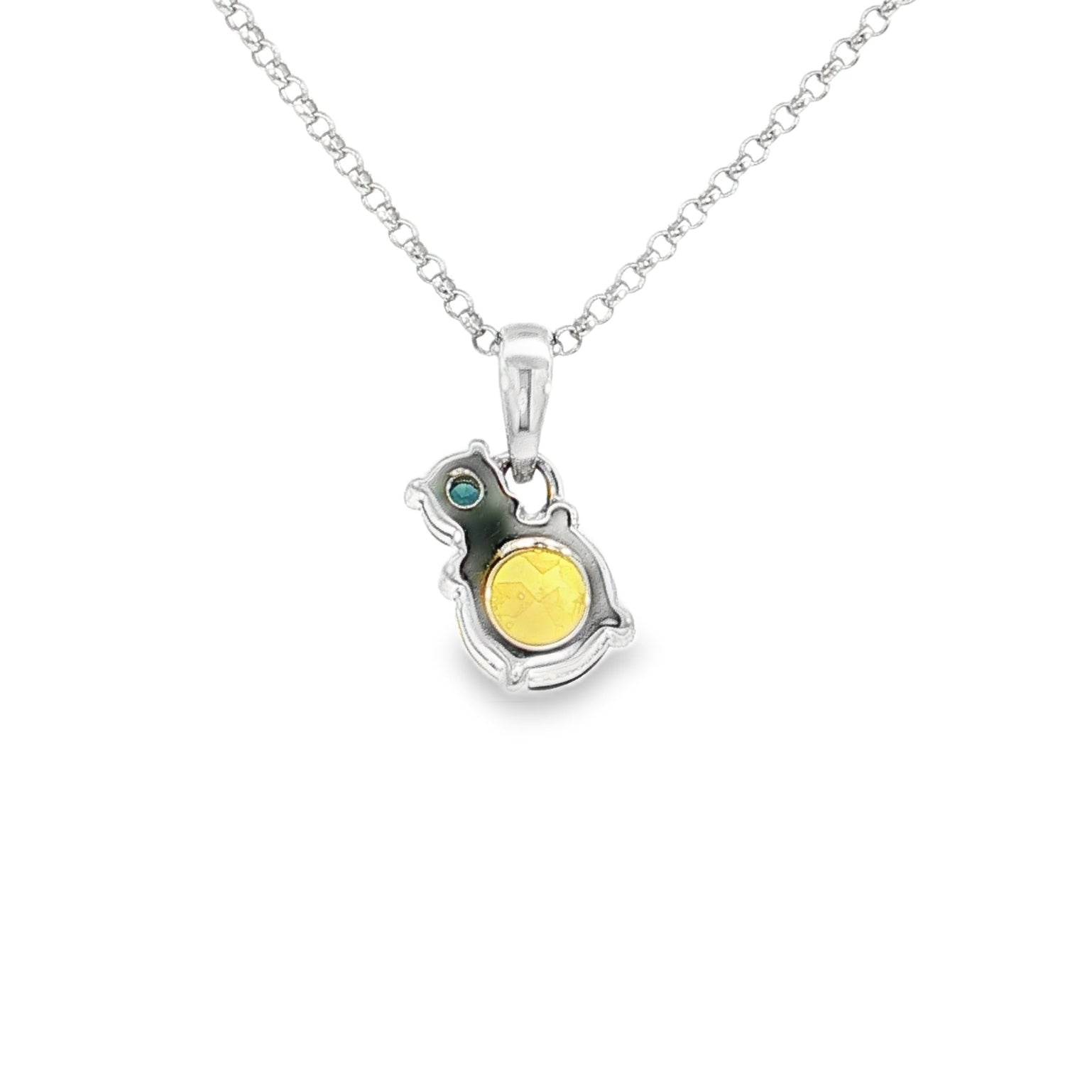 9ct White Gold Sapphire Necklace. Design No: SDPRDMSWY001