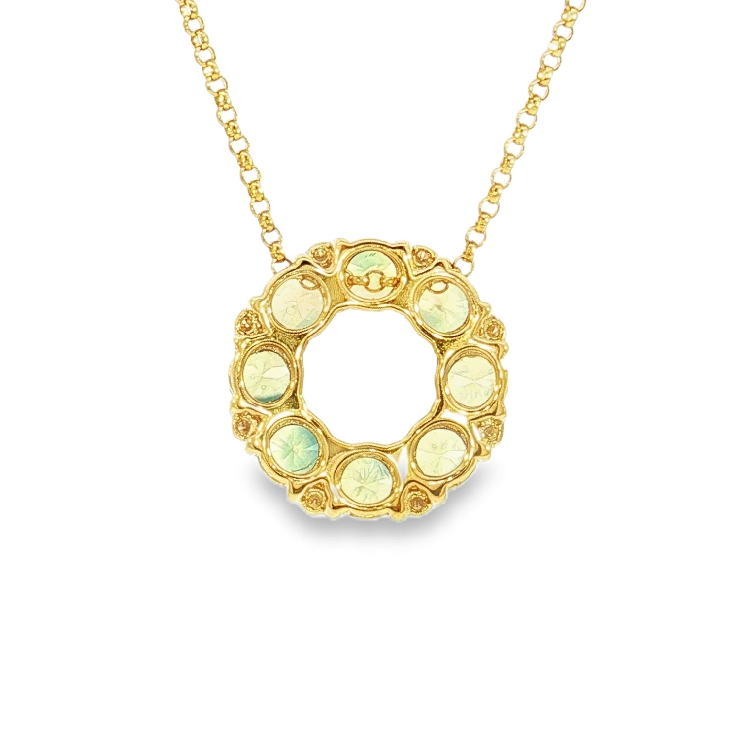 18ct Yellow Gold Sapphire and Diamond Necklace. Design: SDPRDMSYP007.