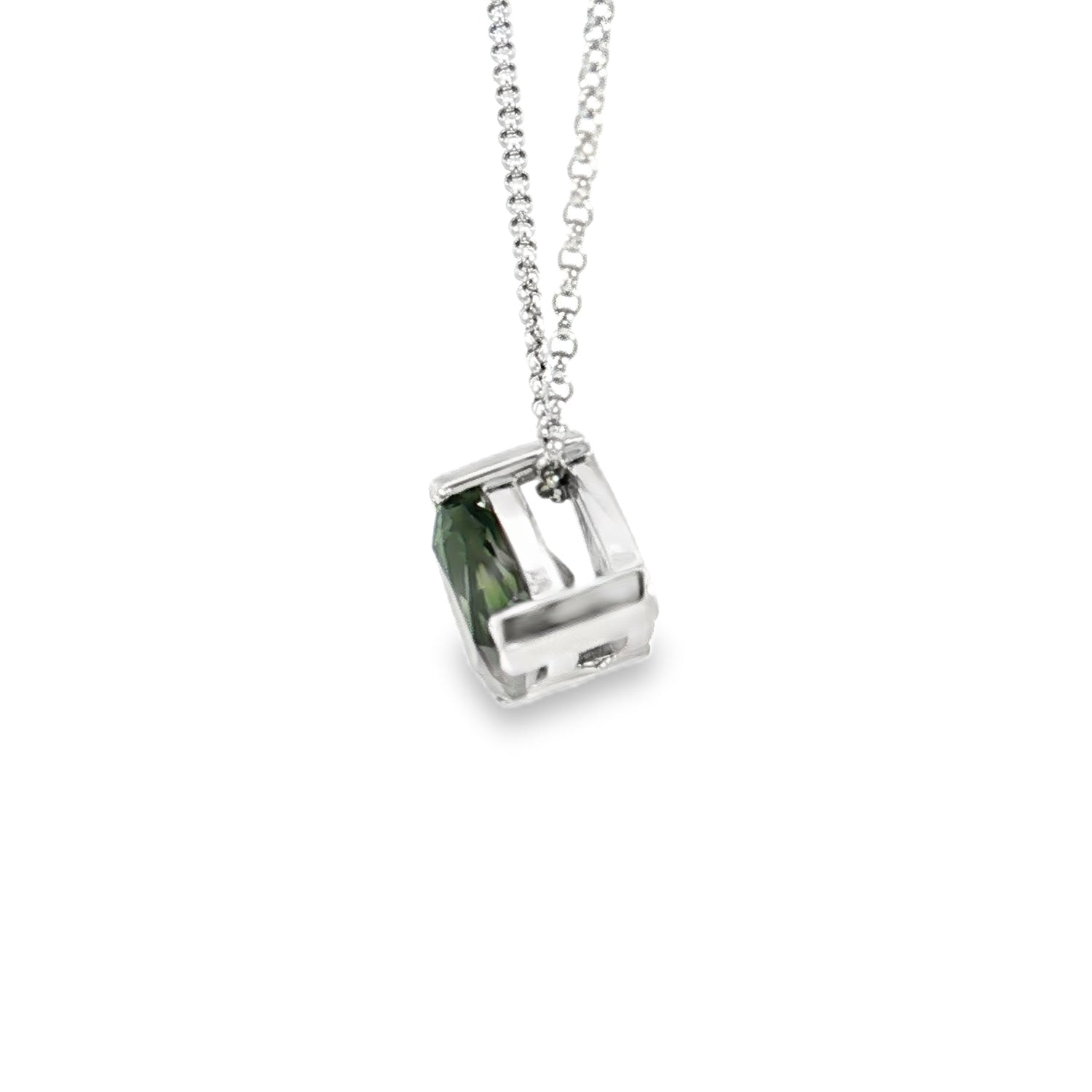 9ct White Gold Sapphire Necklace. Design No: SDPTRCSWG001.