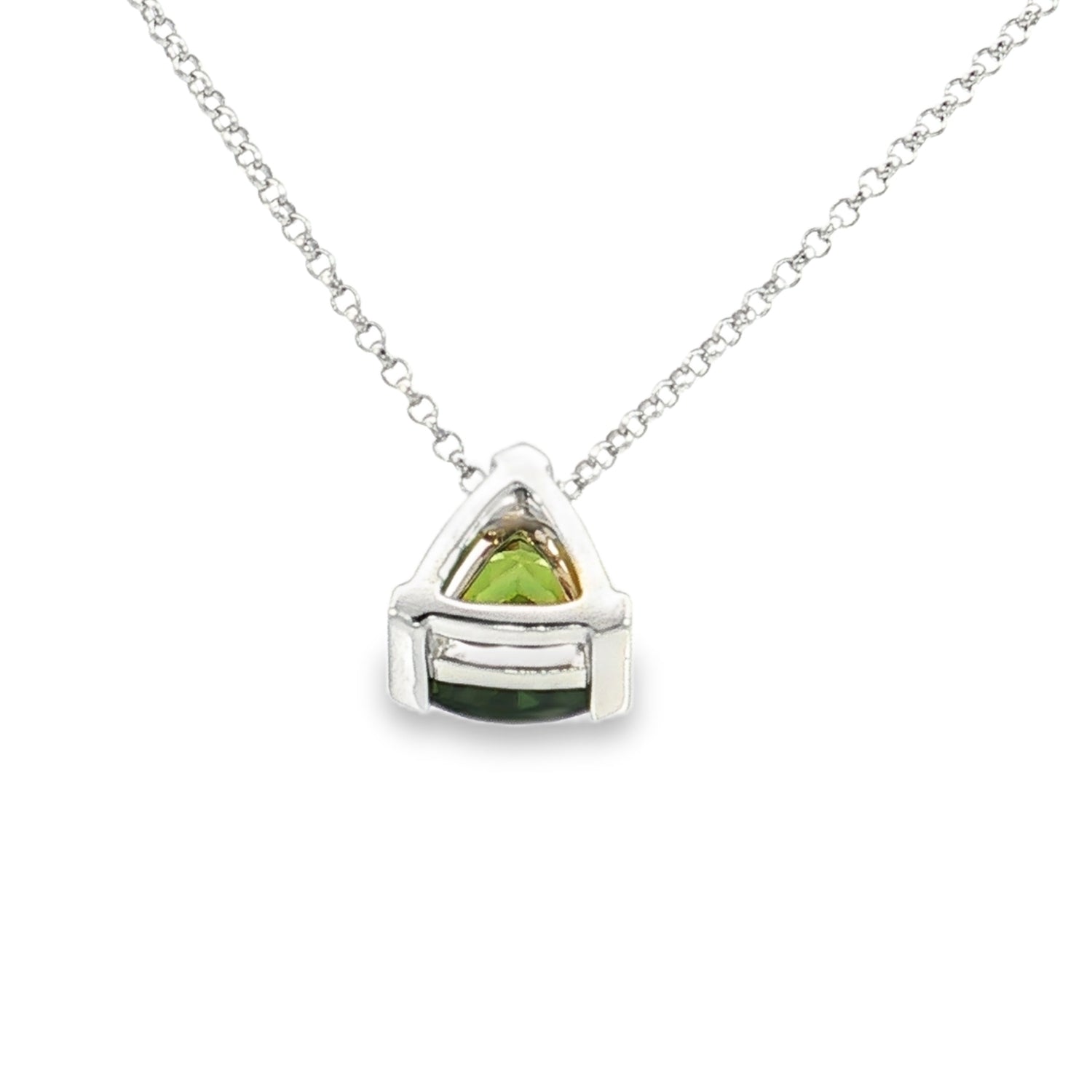 9ct White Gold Sapphire Necklace. Design No: SDPTRCSWG001.