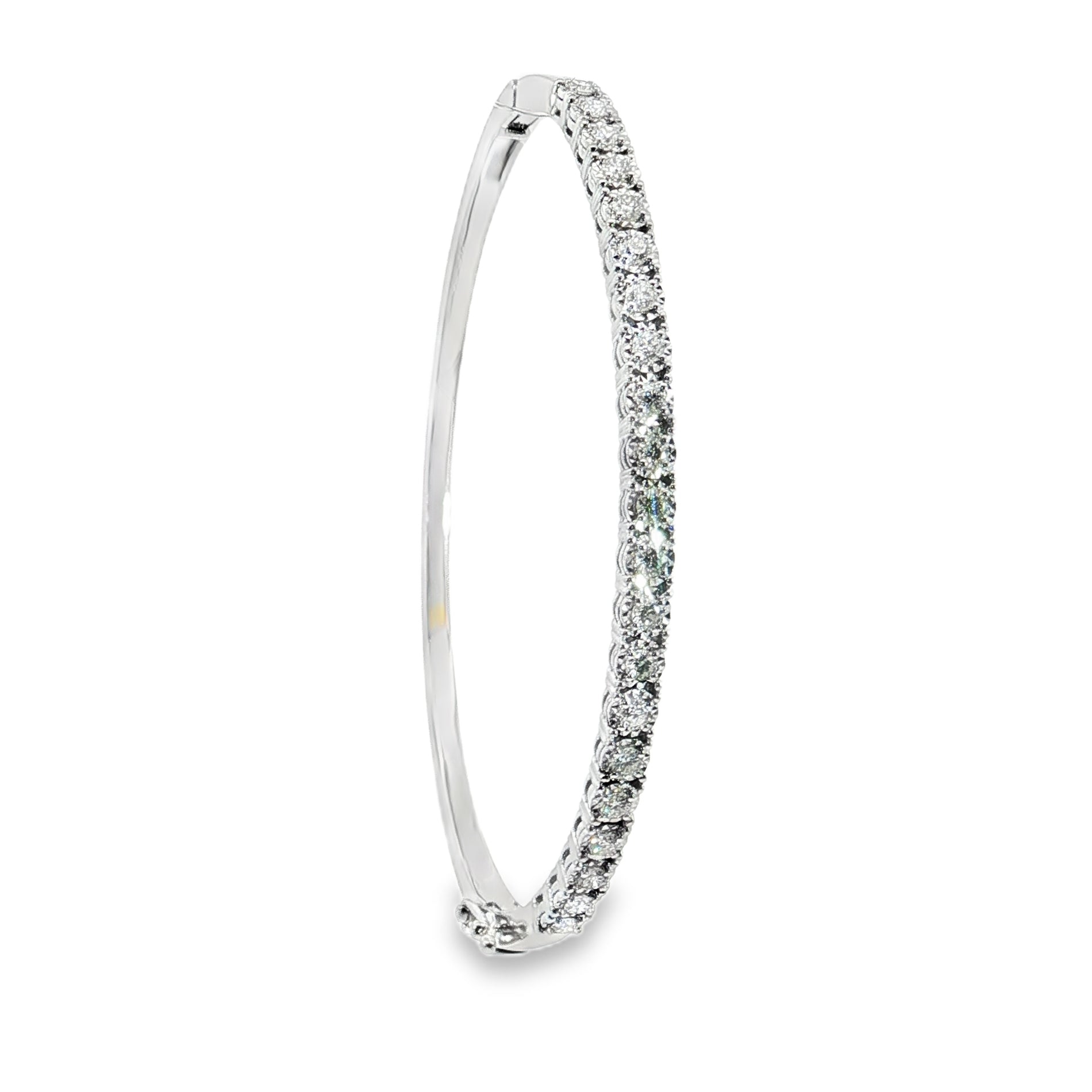 9ct White Gold Diamond Bangle. Design: D90437