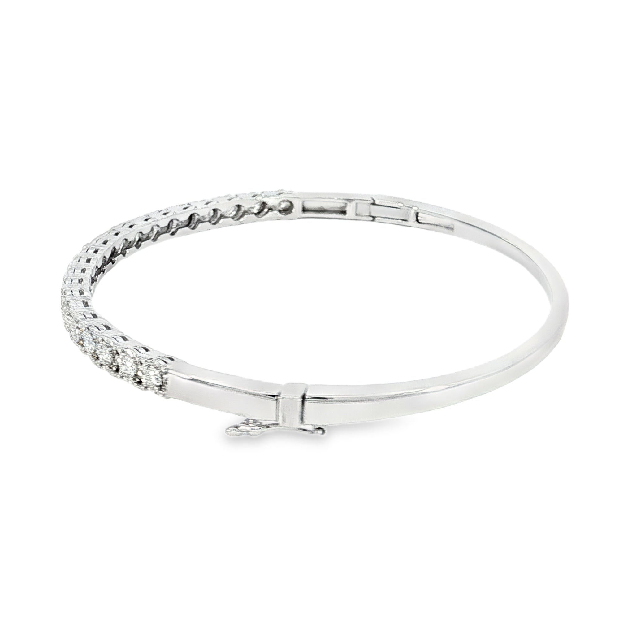 9ct White Gold Diamond Bangle. Design: D90437