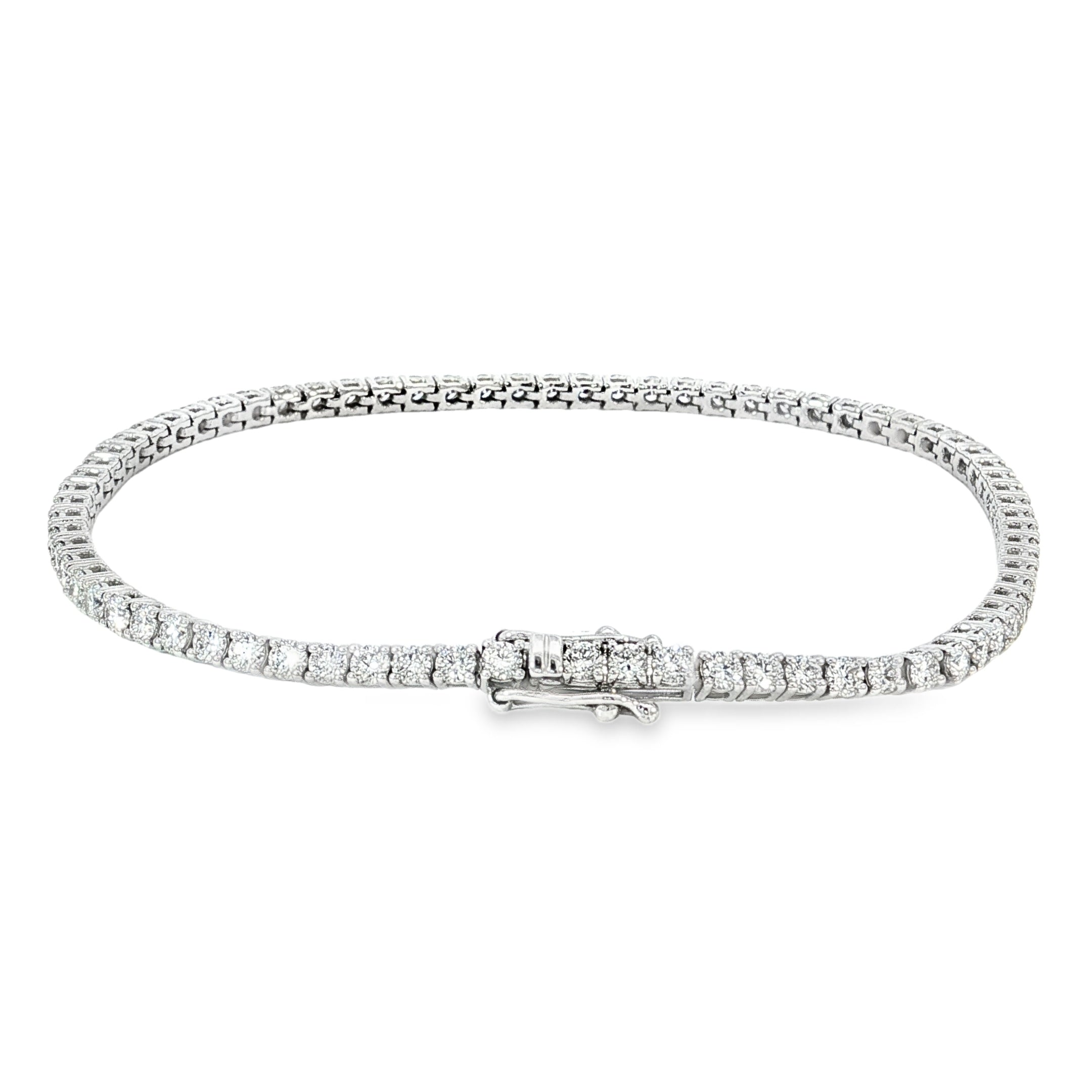 9ct White Gold Lab Grown Diamond Bracelet. Design No: MBR00099-9K-WG