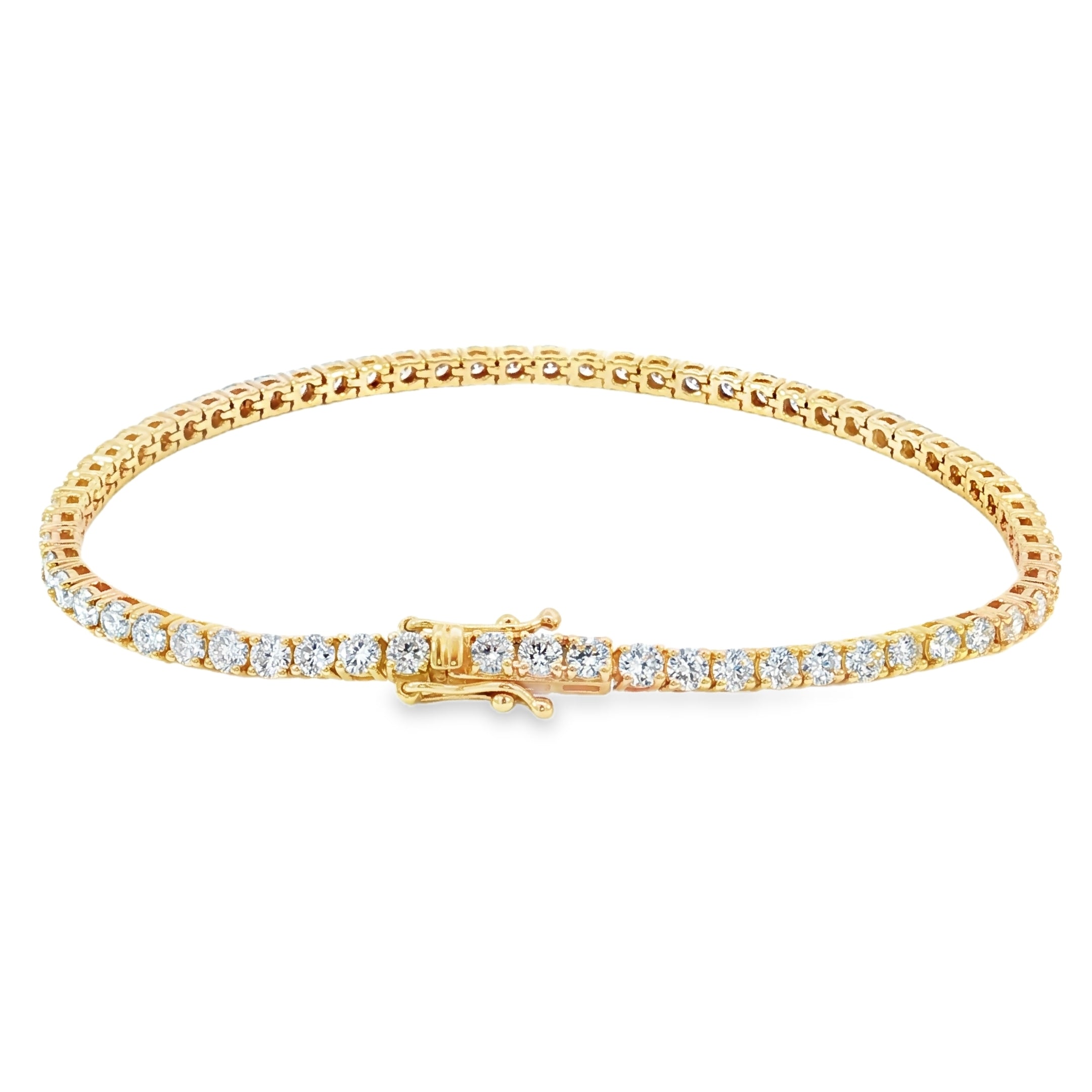 9ct Yellow Gold Lab Grown 4.23Ct Diamond Bracelet. Design No: MBR00101-9K-YG