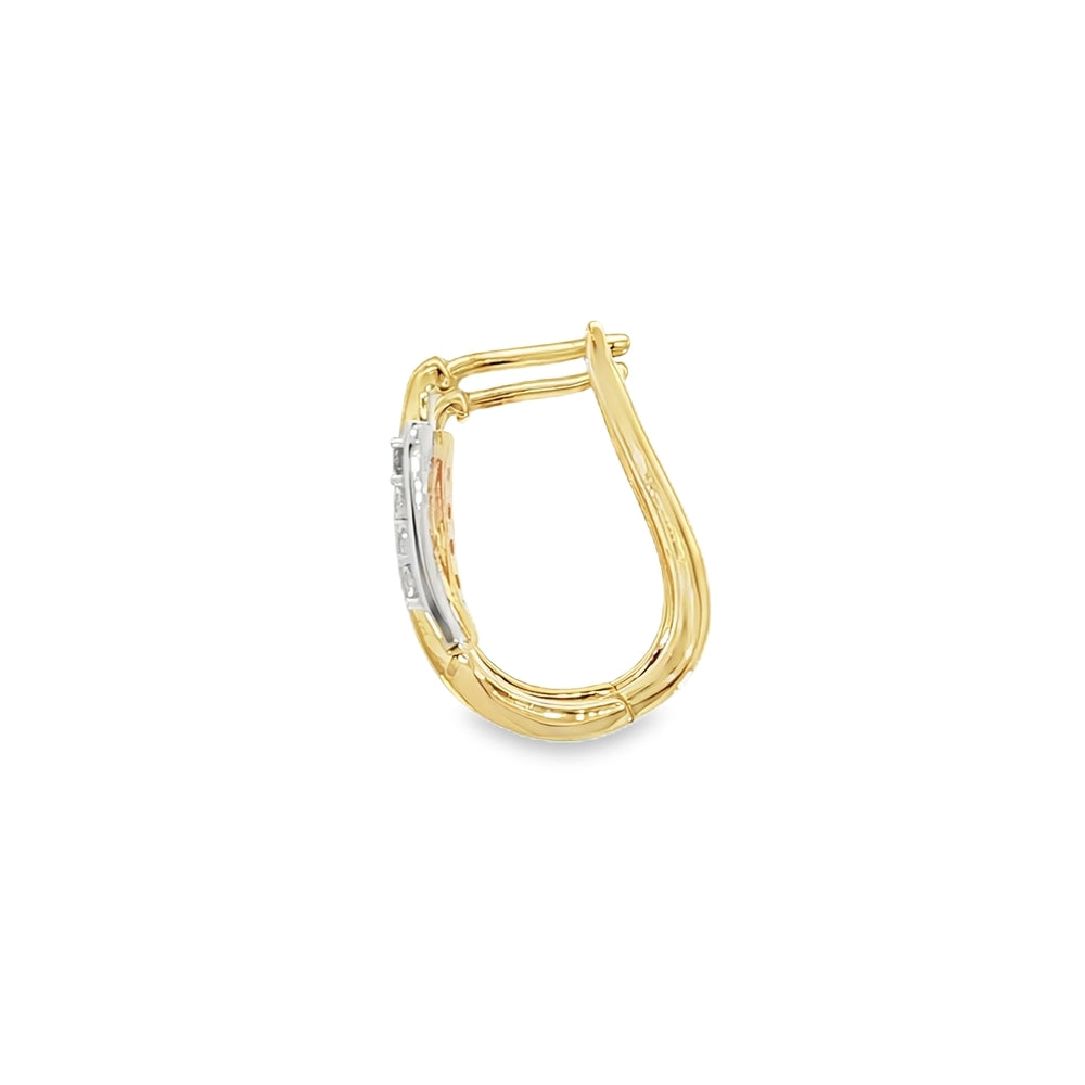 Dreamtime 9ct Three‑Tone Australian Diamond Earrings (0.33ct). Design: ADER223