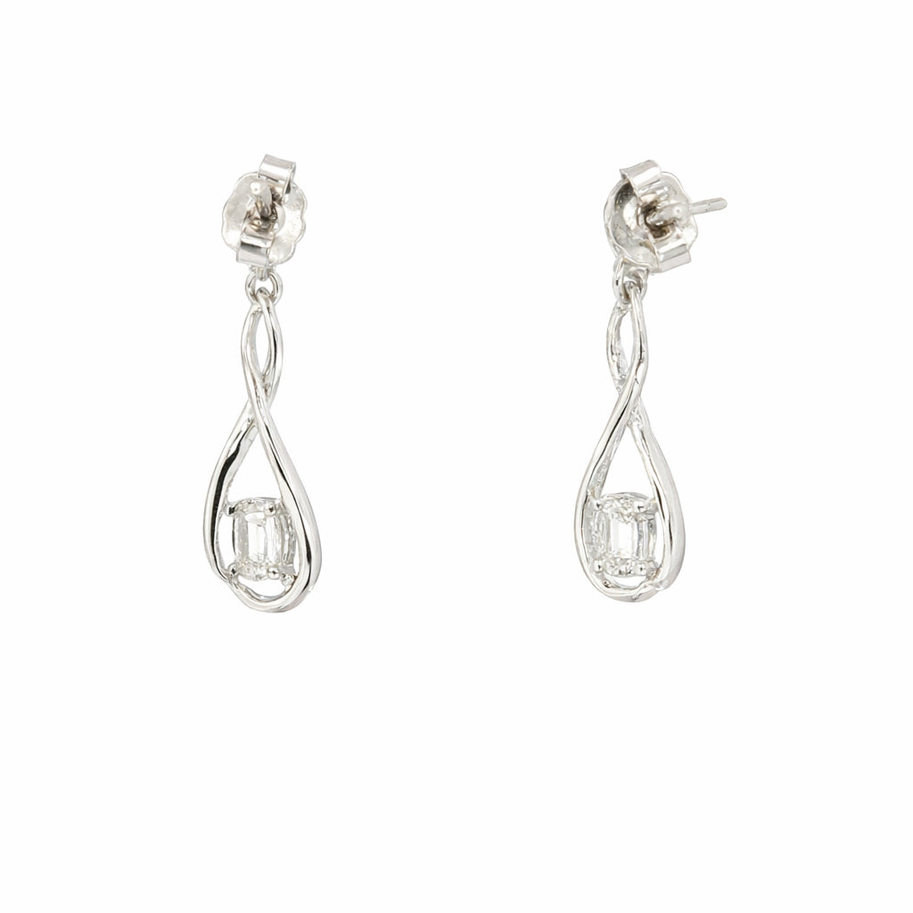 9ct White Gold Lab‑Grown Diamond Earrings (0.50ct F/VVS). Design: ER80057WLGD