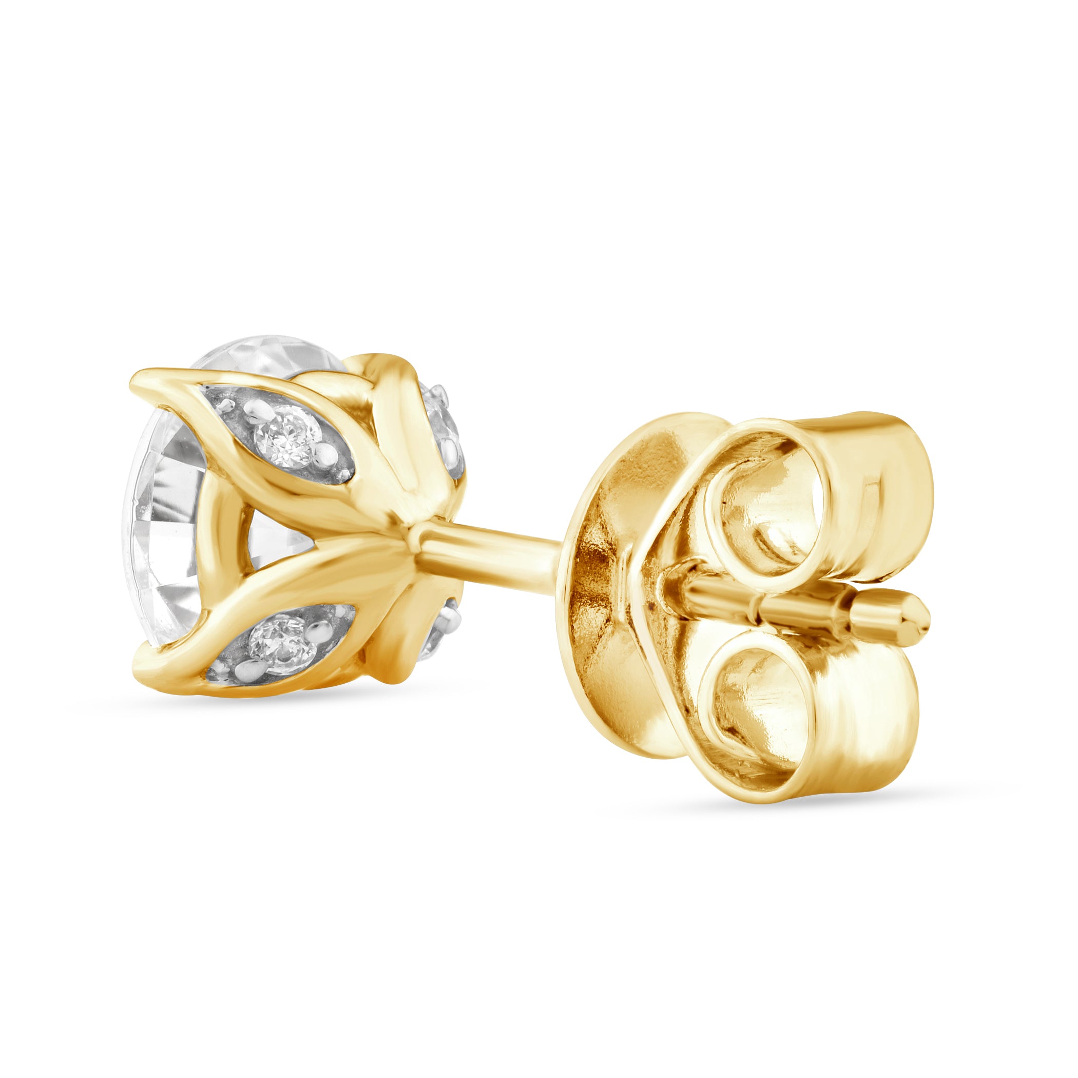 18ct Yellow Gold Bezel Set Lab Grown Diamond Studs Earrings. Design No: LGEF-8844AL-18Y