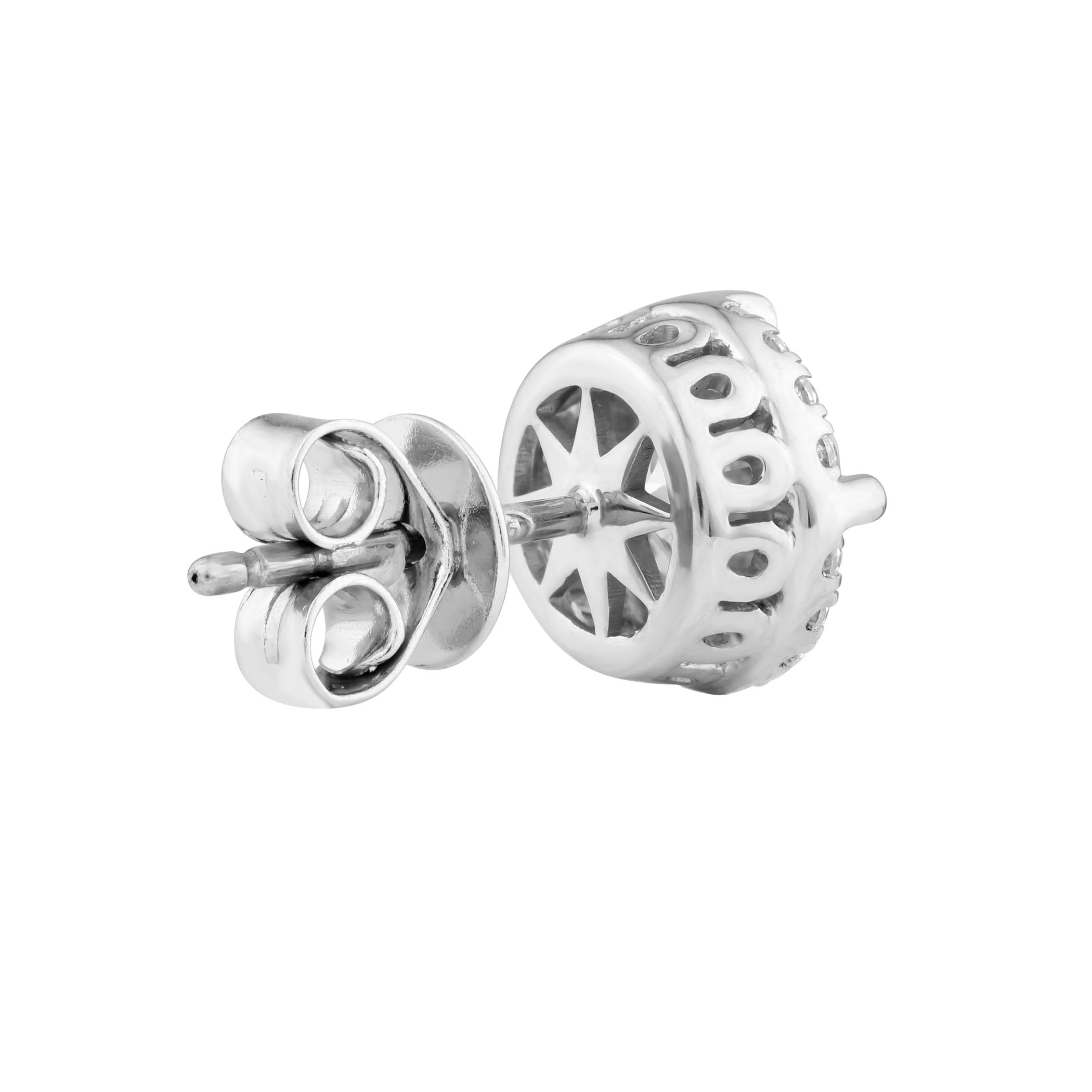 18ct White Gold Lab Grown Diamond Halo Stud Earrings. Design No: LGFEF-0962AL-18W