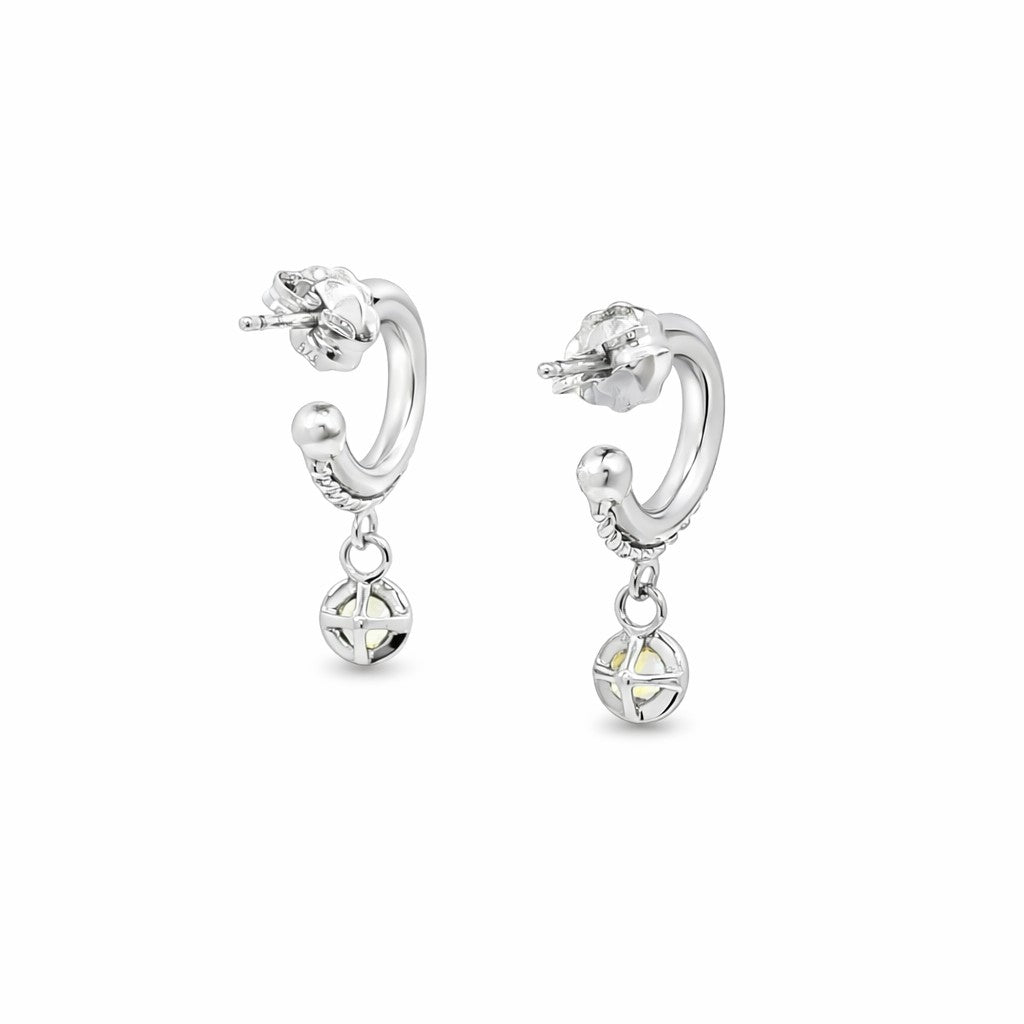9ct White Gold Sapphire Earrings. Design No: SDERDDSWY003.