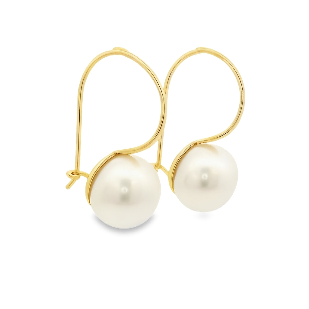 9ct Yellow Gold Freshwater Pearl Earring. Design No: E852-9YPF