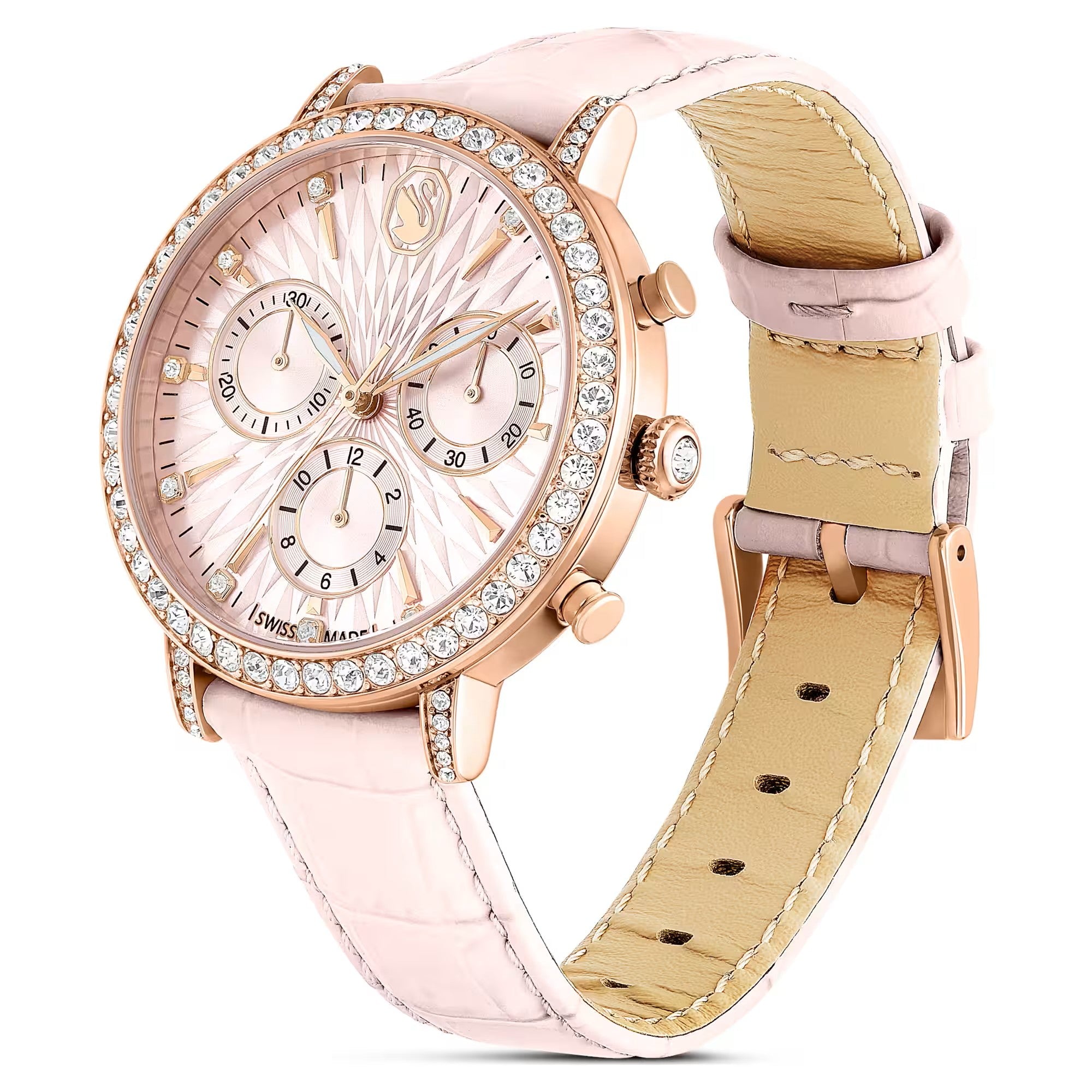 Matrix tennis chronograph watch Swiss Made, Leather strap Design No: 5698300
