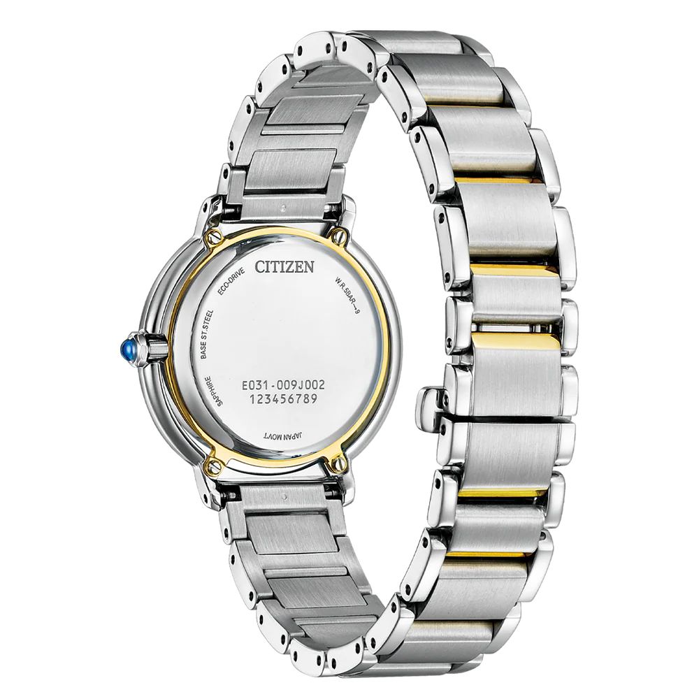 Citizen Ladies Eco-Drive Bracelet SSTT WR50 Watch. Model No: EM1104-83D.