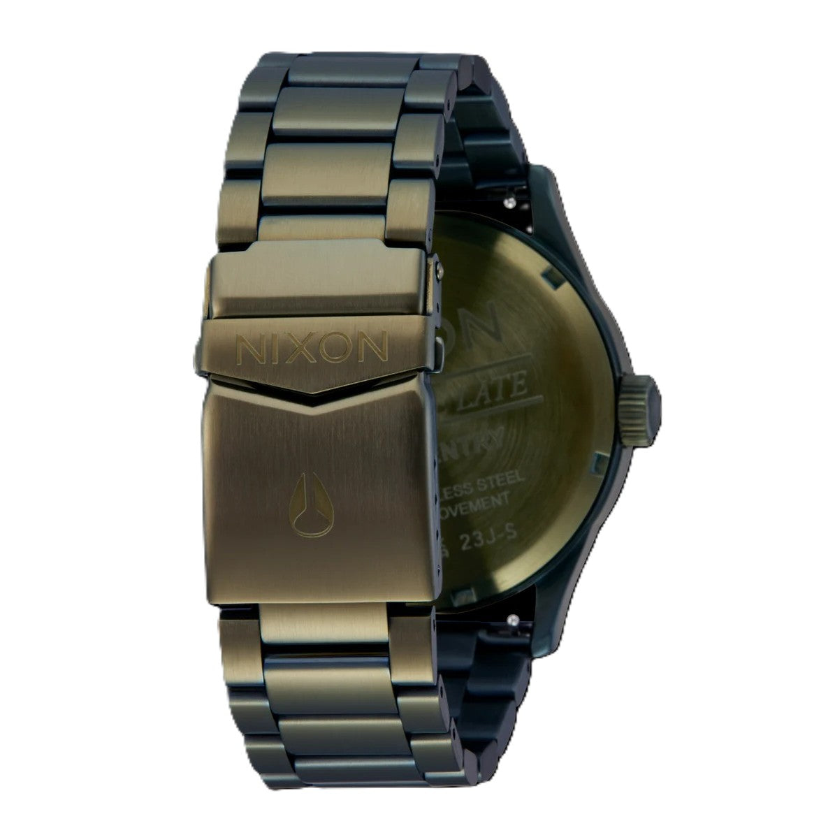 Nixon Sentry Stainless Steel Dark Olive/Black Watch. Design No: A356-5110-00